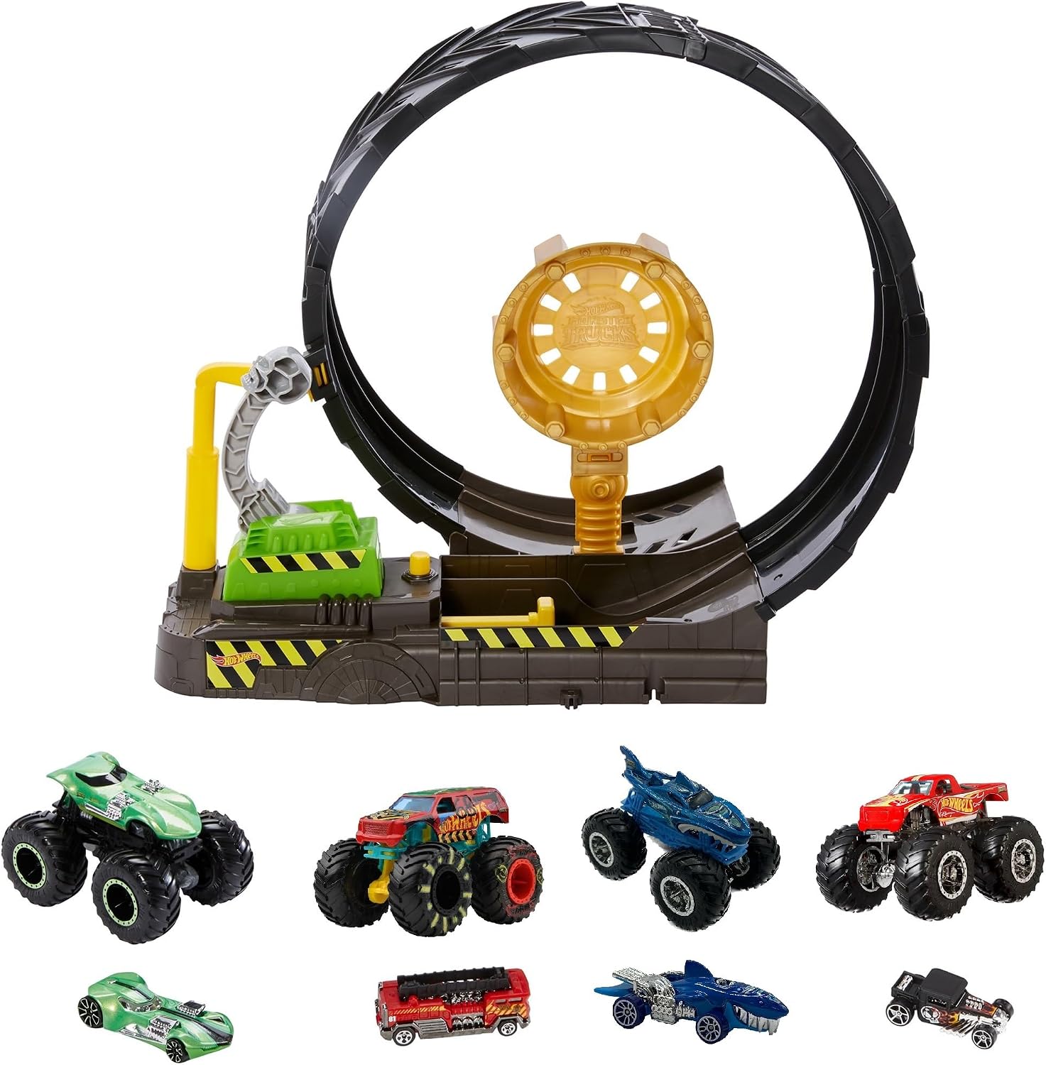 Detalle de Hot Wheels HGV15 モンスタートラック ビッグループ チャレンジ プレイセット 8台付き