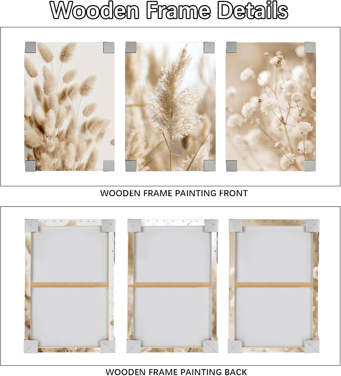 Thumbnail 4 de Cuadro Moderno 3 Pcs Flores Silvestres 🌼 Lienzo Decorativo 50x70cm