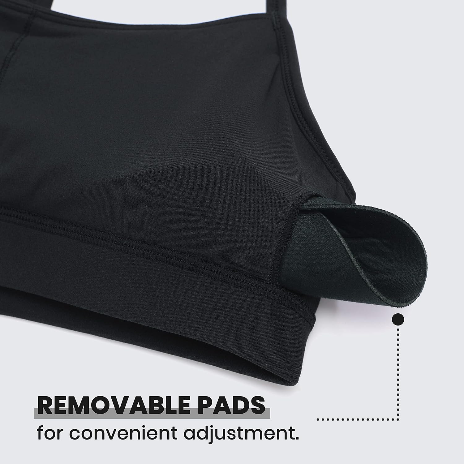 Detalle de CRZ YOGA Women’s Butterluxe Padded Sports Bra (Low Impact) – Racerback Strappy Gym & Yoga Bra