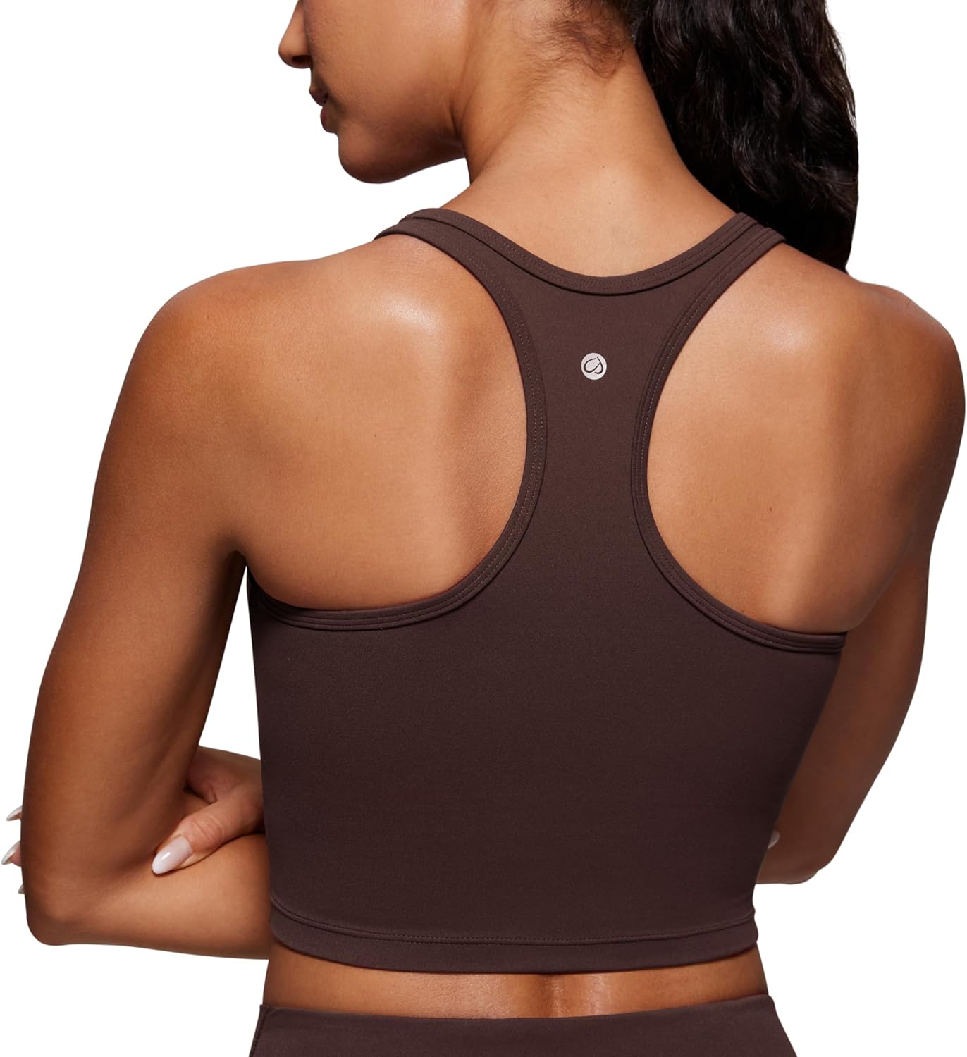Detalle de CRZ YOGA Butterluxe Donna Y-Back Reggiseno Sportivo imbottito con collo a U – Comfort e versatilità per yoga e allenamento