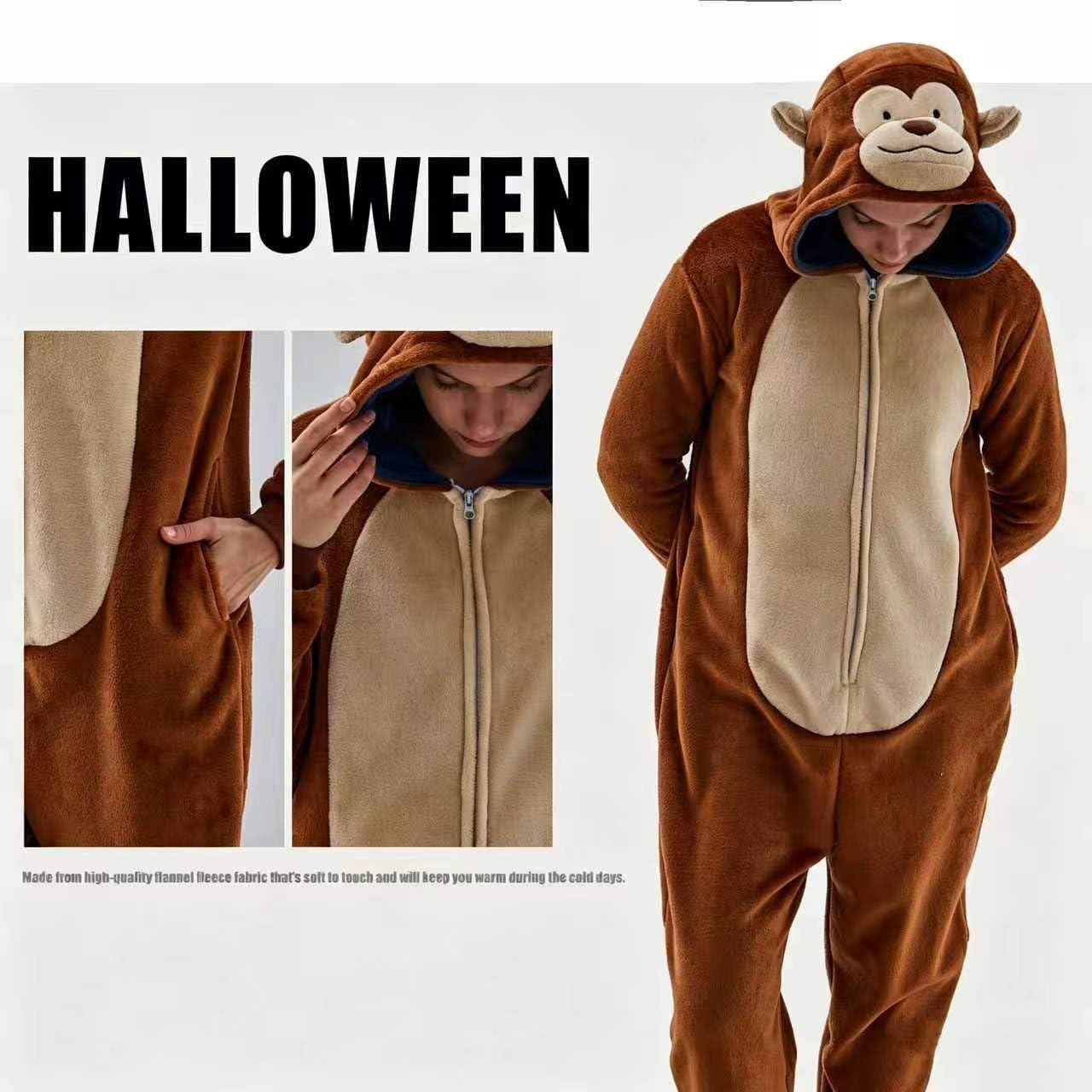 Detalle 1 de JUOLOET Animal Onesie Pajamas, Flannel Fleece with Hood, Zipper and Pockets