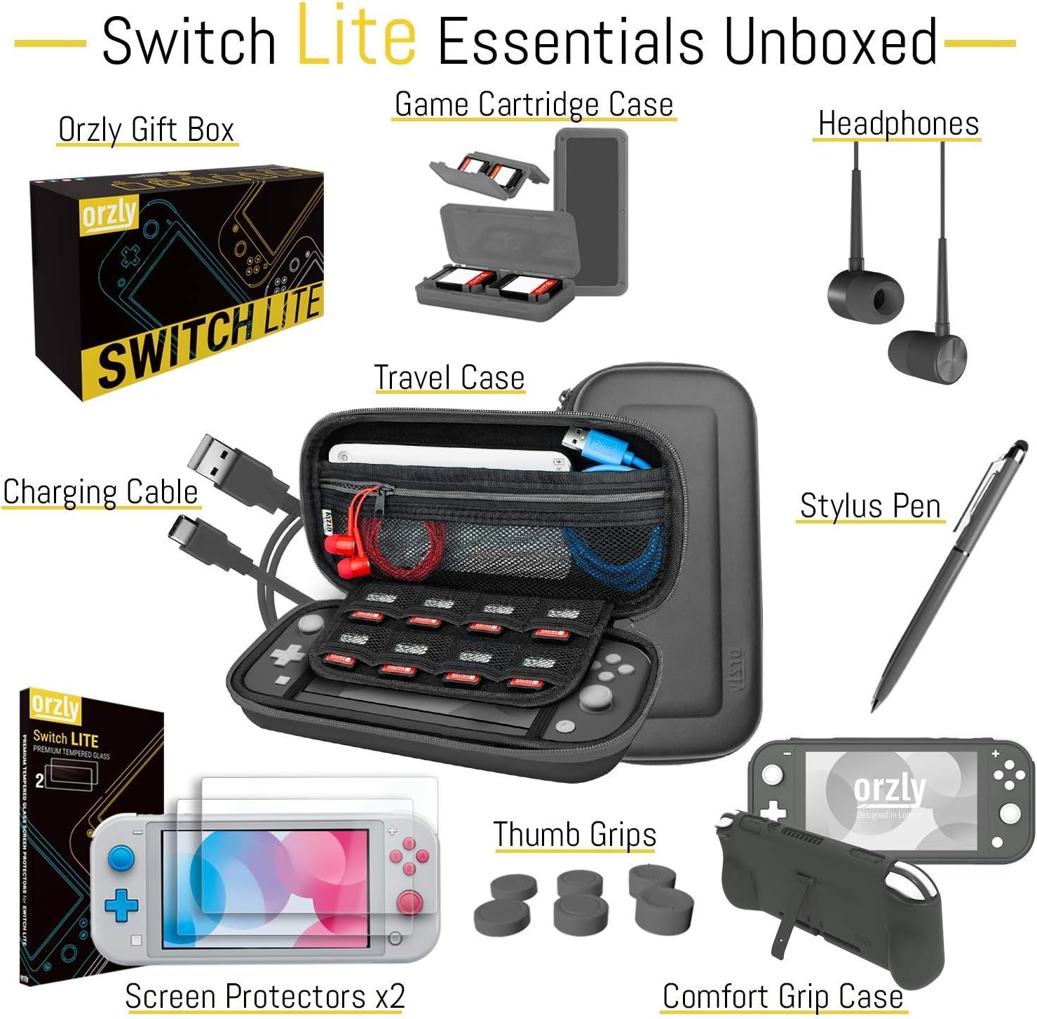 Thumbnail 2 de Orzly Switch Lite Accessories Bundle 2019