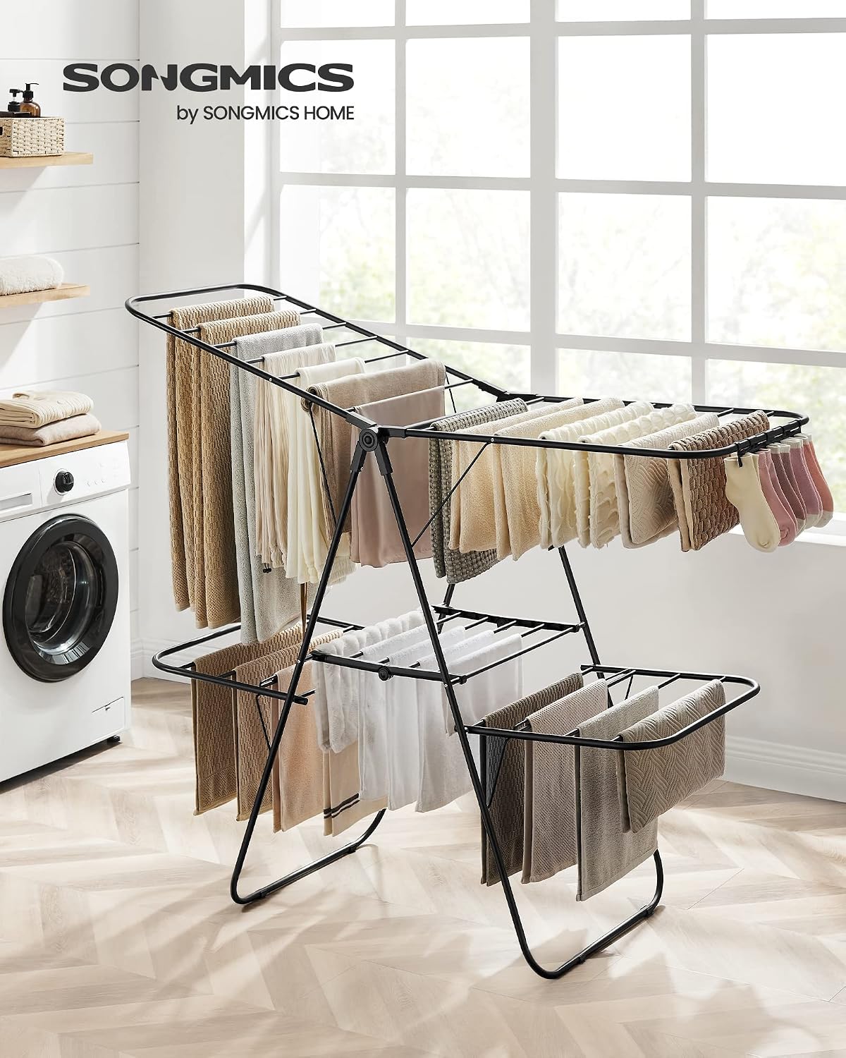 Detalle 2 de SONGMICS Clothes Drying Rack, 33 Rails