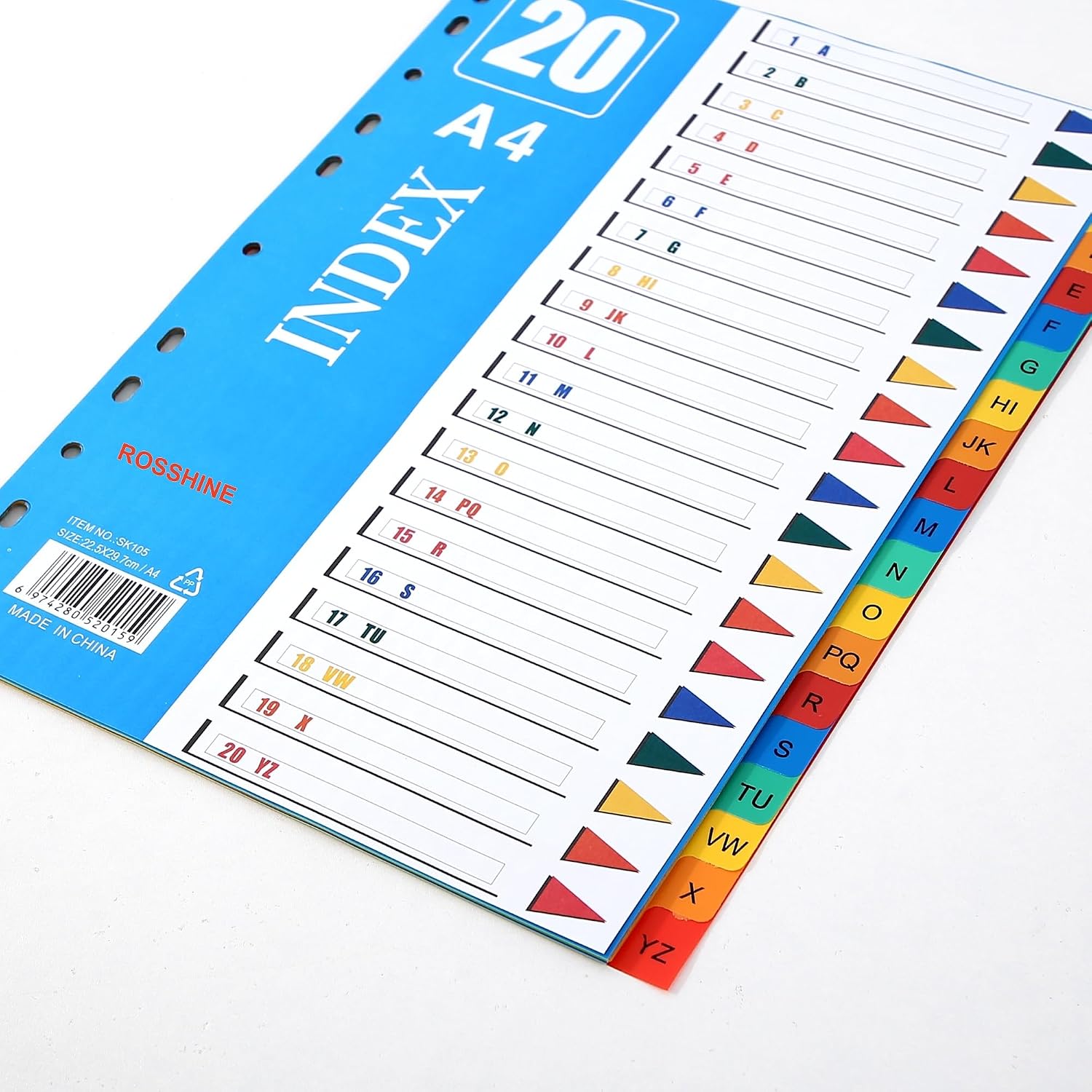 Detalle 2 de A-Z A4 file dividers, 6 pack PVC
