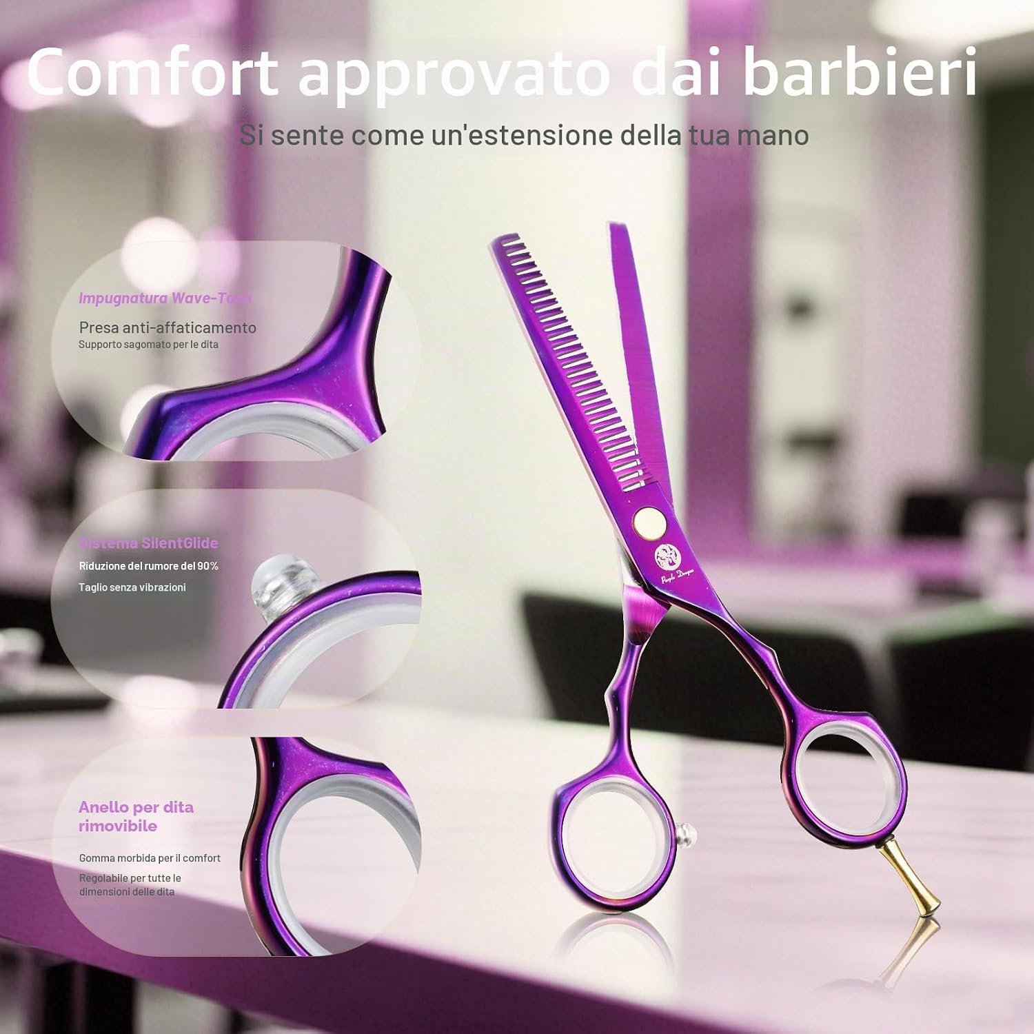 Thumbnail 5 de Purple Dragon Set forbici 14 cm in titanio ✂