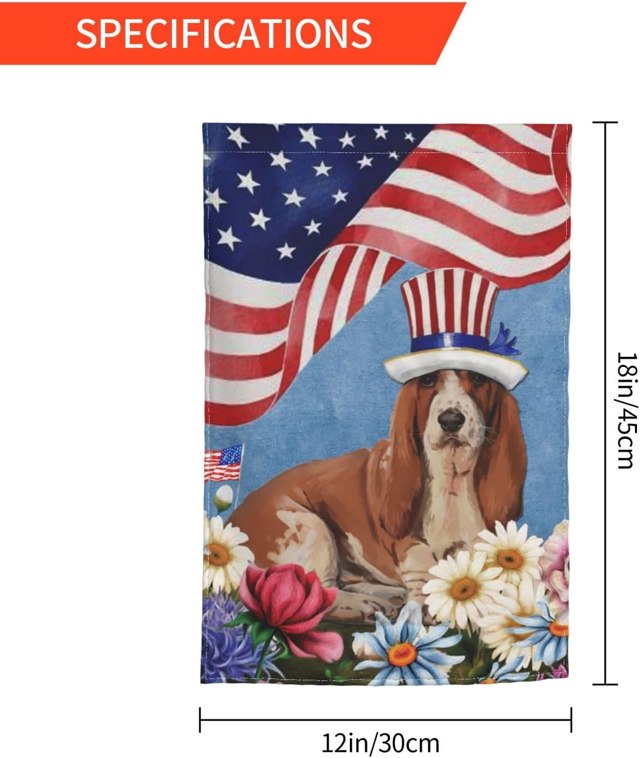 Thumbnail 5 de Basset Hound Garden Flag 12 x 18 Inch