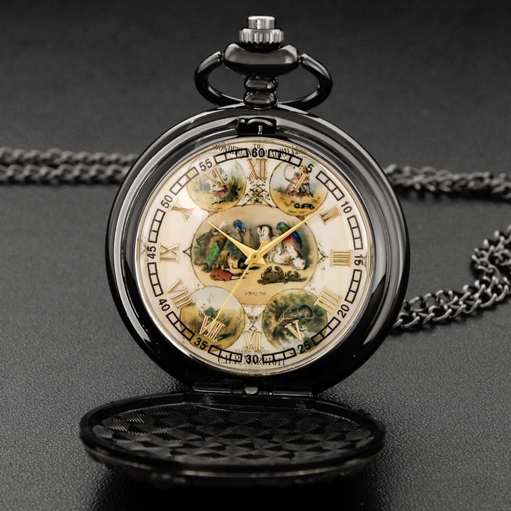 Thumbnail 2 de Tiong Women's Pocket Watch Quartz with Necklace Pendant – Classic Roman & Arabic Numerals