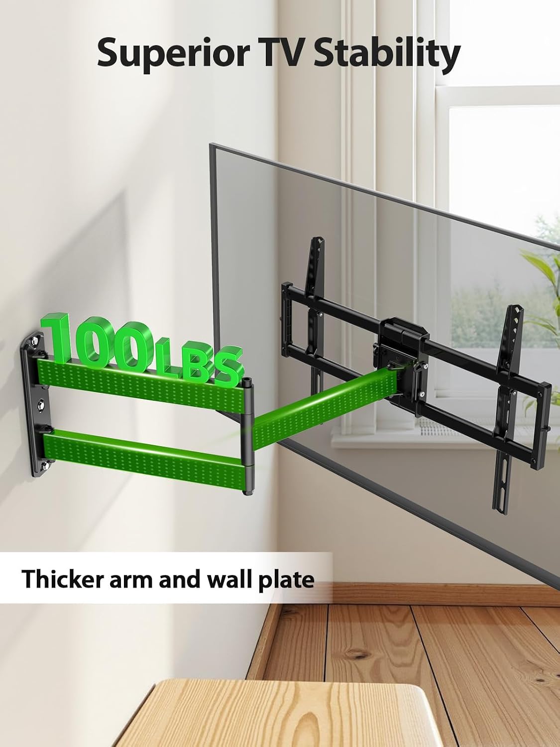 Detalle de USX MOUNT XML930 Long-Arm Full-Motion TV Wall Mount, 37–80 in., 32.05 in. Extension