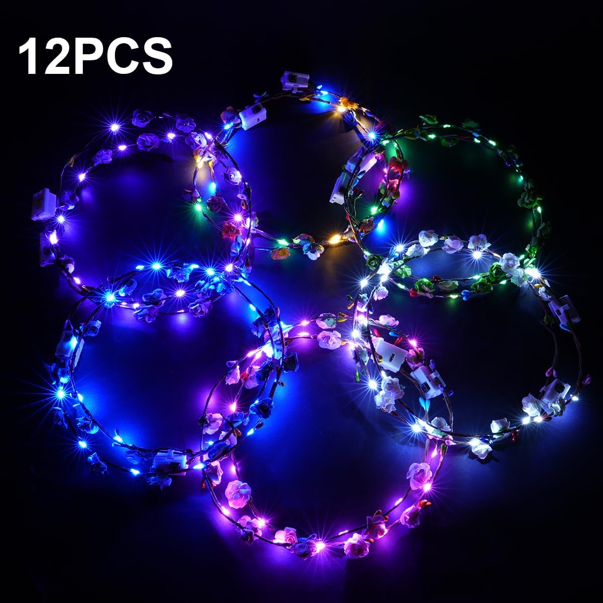 Thumbnail 3 de URAQT Couronne de fleurs 12 pièces