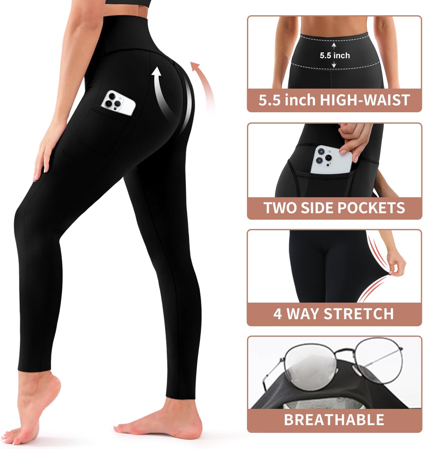 Thumbnail 4 de High-Waisted Butt Lift Leggings 4-Pack