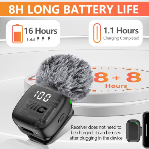 Thumbnail 5 de Utsund 2 Mini Wireless Lavalier Microphones – Compact, Plug-and-Play for iPhone, Android and Laptops