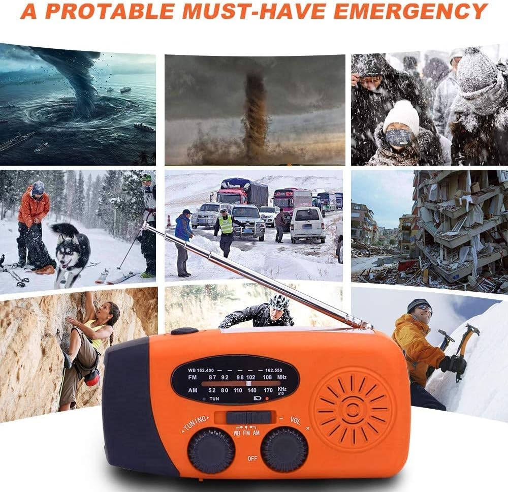 Thumbnail 5 de SOLARBABY Wind Up Solar Radio – AM/FM emergency solar weather radio with hand crank