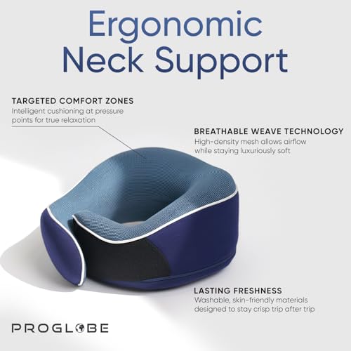 Thumbnail 2 de Proglobe Neck Pillow for Travel, Memory Foam – Blue