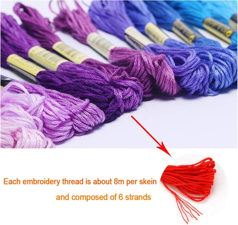 Thumbnail 2 de AUERVO Embroidery Threads 50 Skeins Pack – Rainbow Embroidery Floss with Free Needles and Accessories