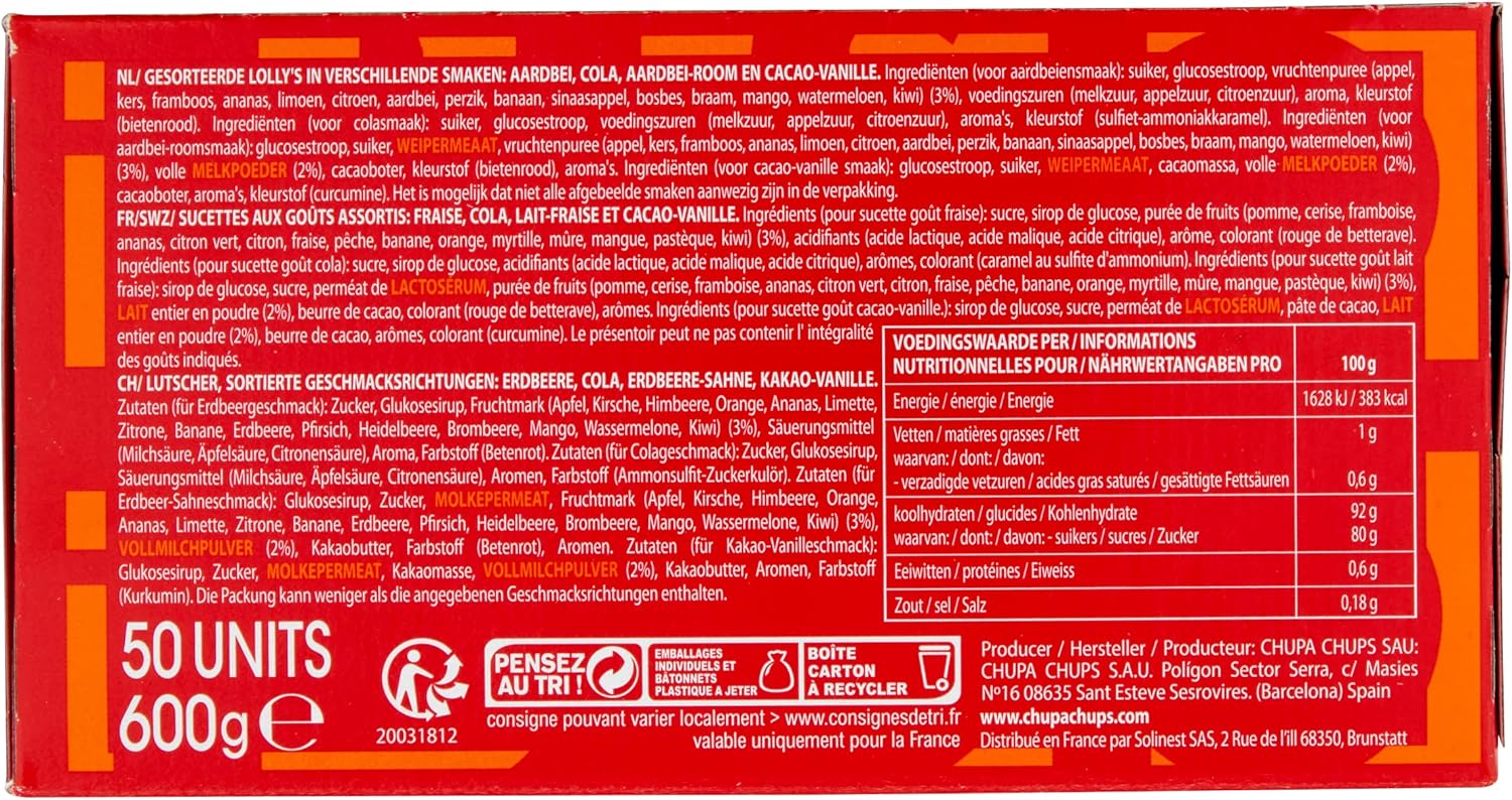 Detalle 2 de Chupa Chups Original display 50 unidades, 600 g 🍬