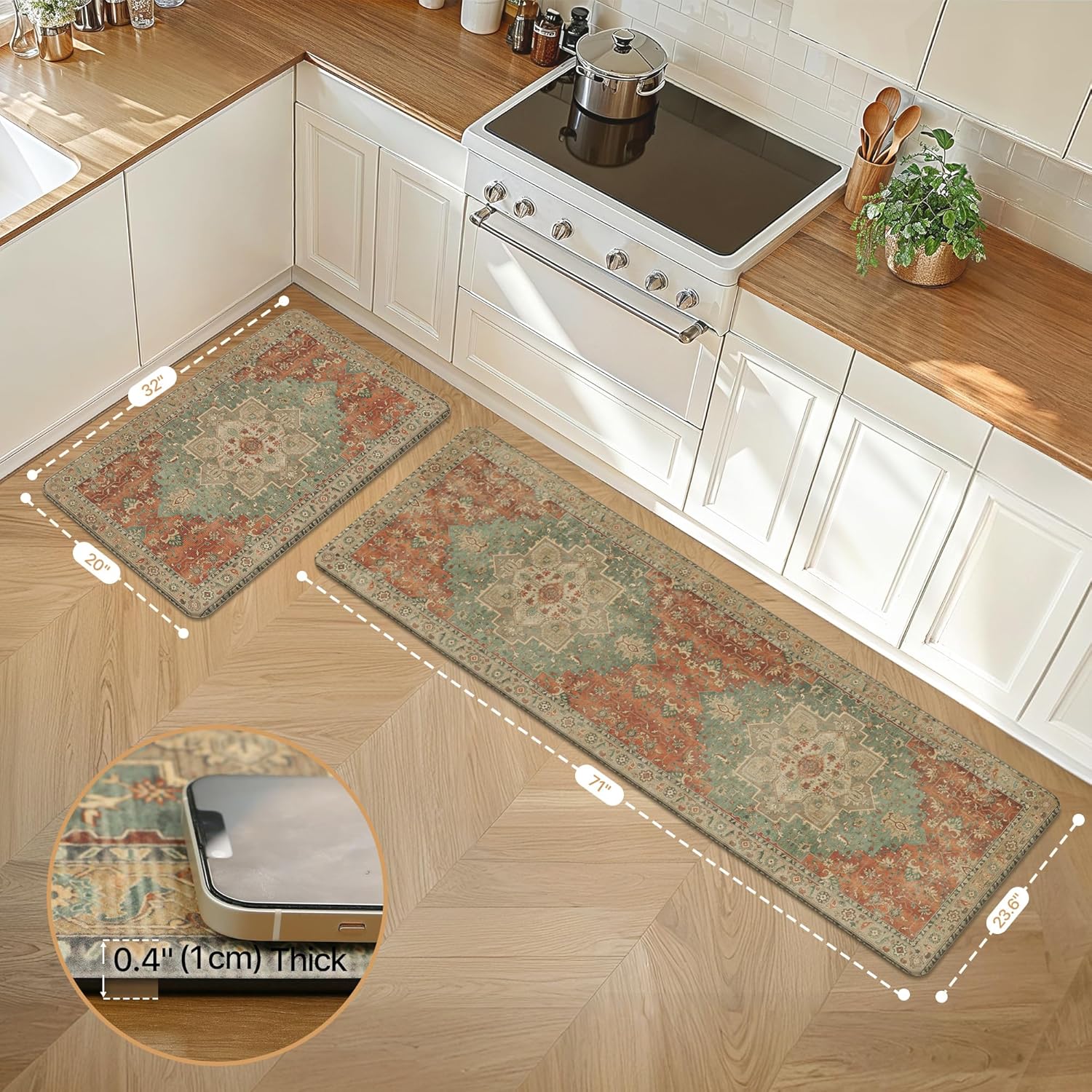 Thumbnail 1 de GENIMO Kitchen Mats for Floor (2-Piece) Washable Anti-Fatigue, Waterproof Non-Slip Comfort Standing Mats