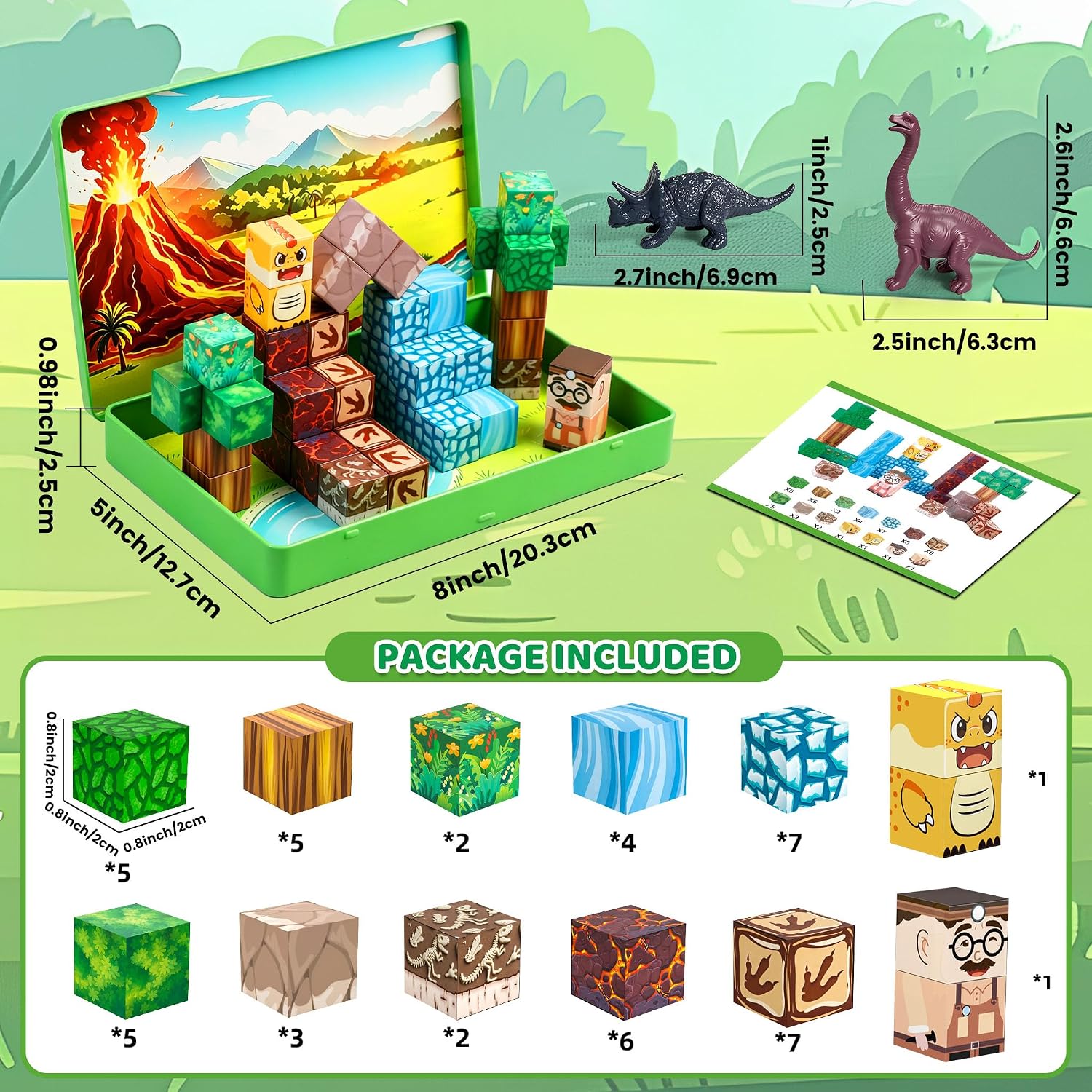 Detalle de Magnetic Building Blocks Travel Set, 52 Pieces
