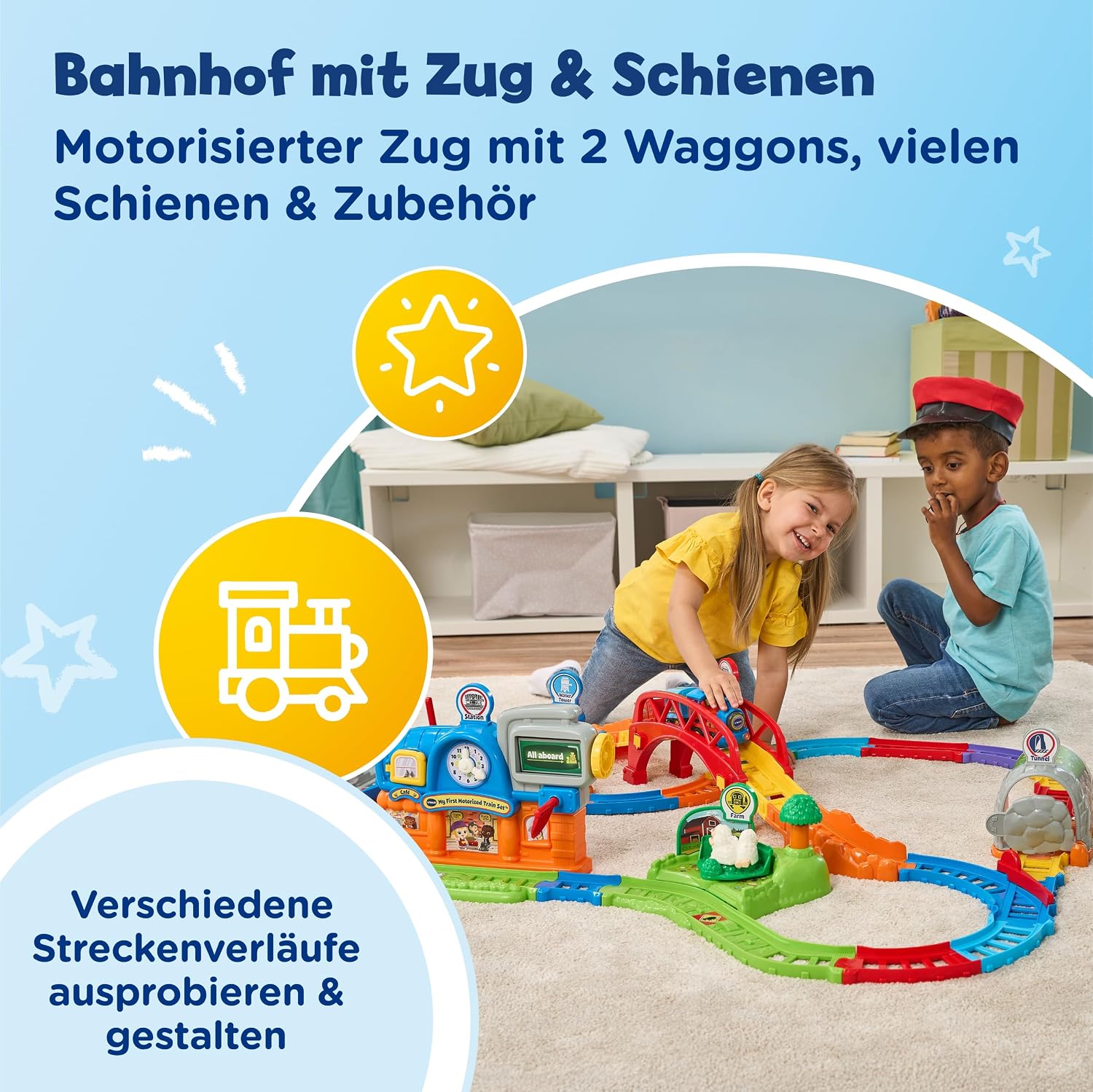 Thumbnail 1 de VTech TUT TUT Baby Flitzer Bunter Bahnhof Zug Spielset