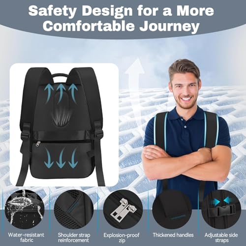 Detalle de Xkdoai 30L Cabin Bag for EasyJet: Compact 45x36x20cm Underseat Backpack