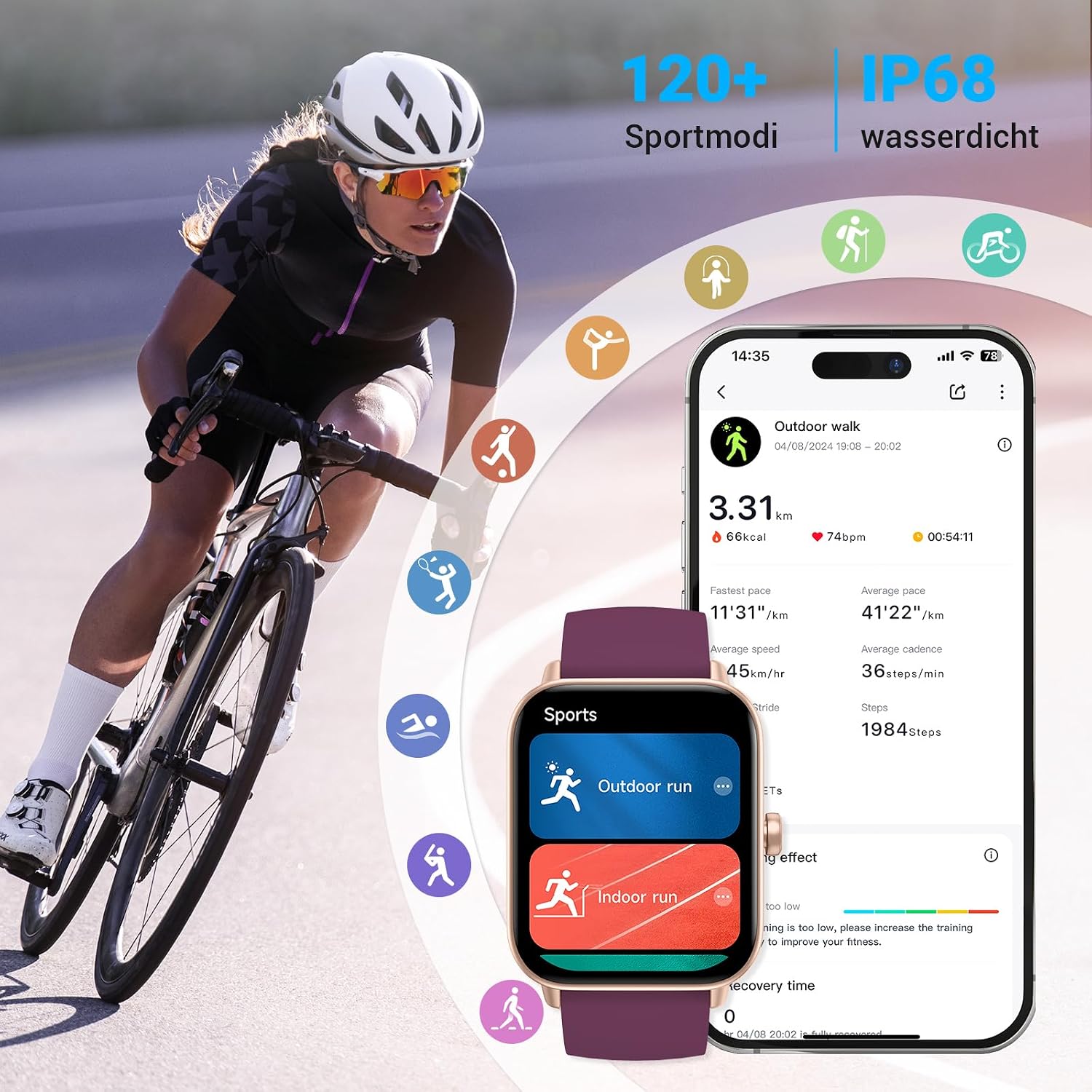 Thumbnail 3 de AEAC Montre Connectée – Appel Bluetooth, Alexa et 120+ modes sportifs (1,85'')