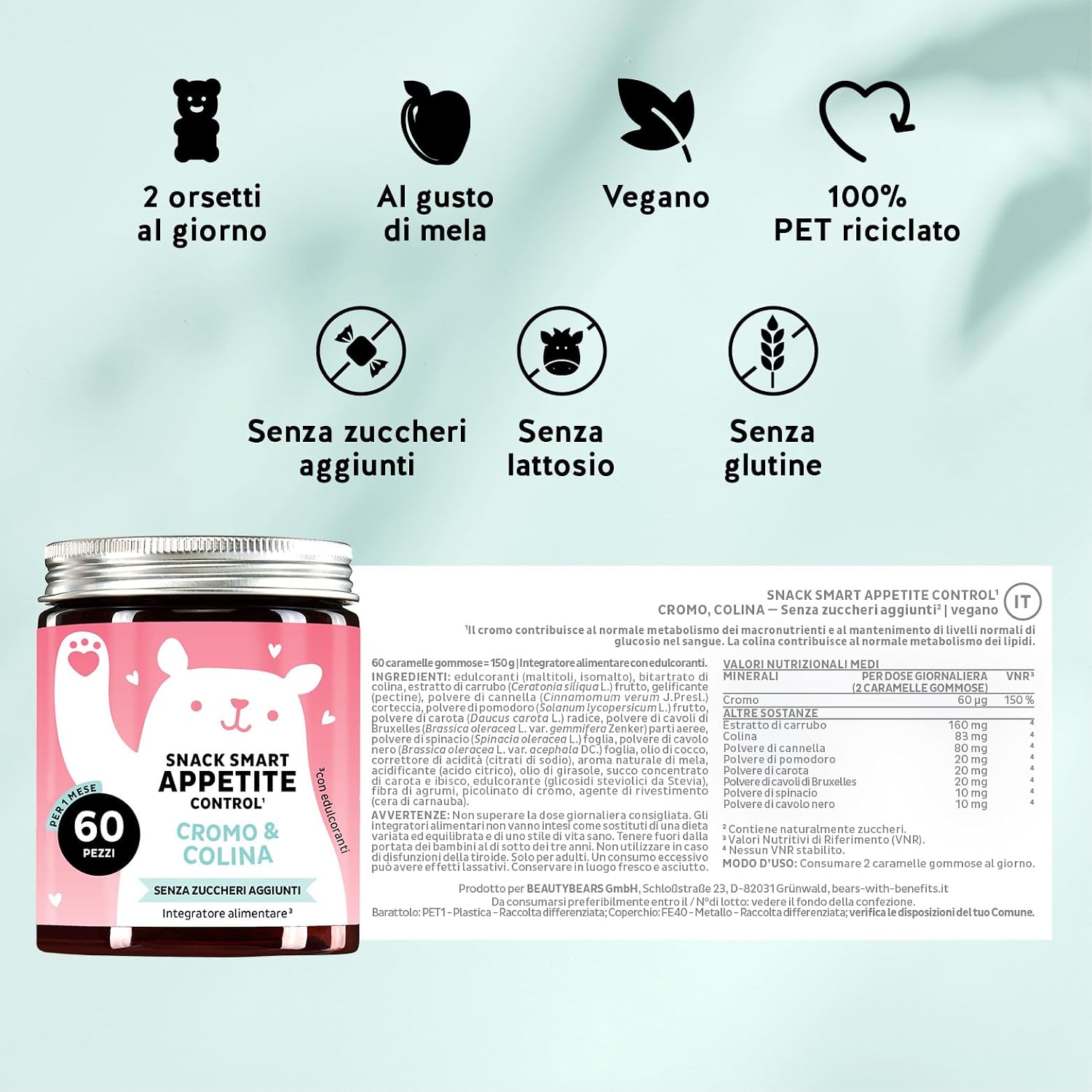 Thumbnail 6 de Snack Smart - Caramelle Gommose per Controllo dell'Appetito (60 pezzi) di Bears with Benefits