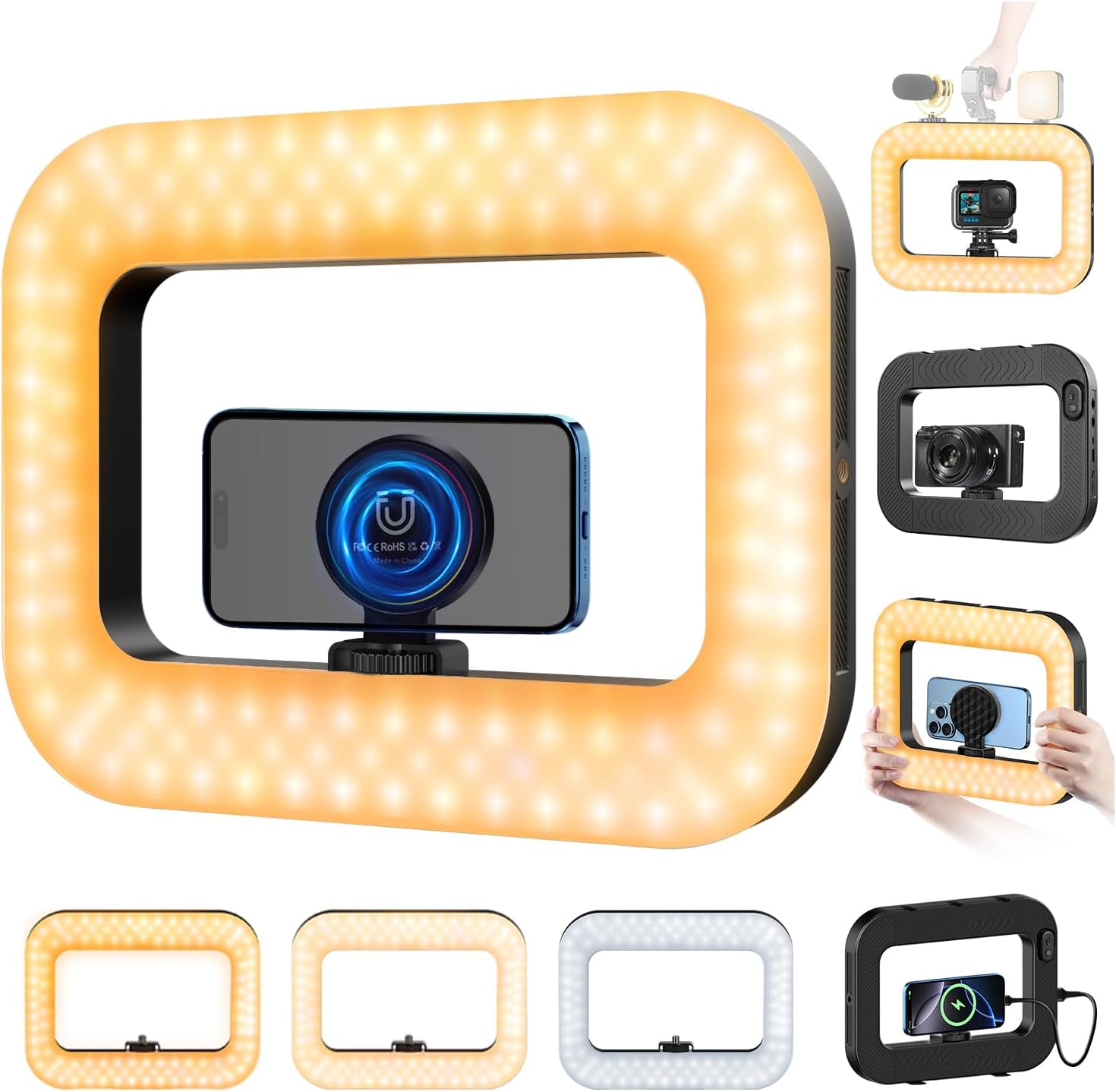 Thumbnail 6 de yAyusi Cell Phone Light for Video Recording: Handheld Stabilizer with Built-In 8000mAh LED Ring Light
