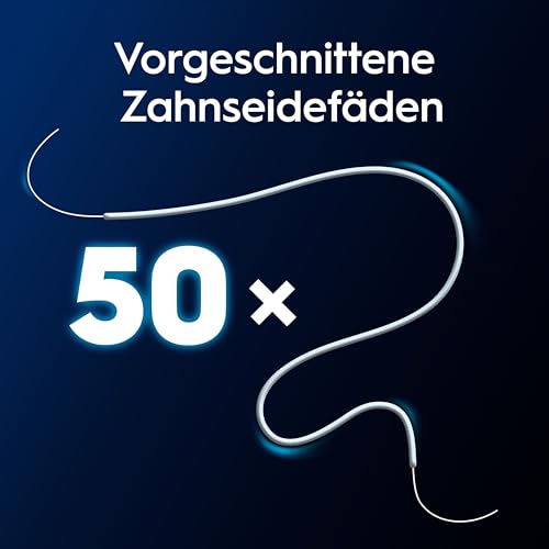 Detalle 2 de Oral-B Superfloss Zahnseide – 4x50 vorgeschnittene blaue Fäden, speziell für Zahnspangen und Apparaturen