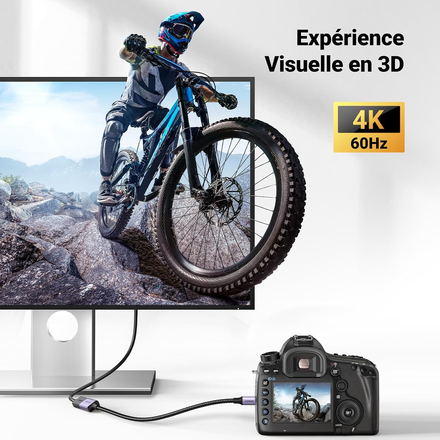 Detalle 2 de UGREEN Micro HDMI vers HDMI 4K 60Hz 25CM
