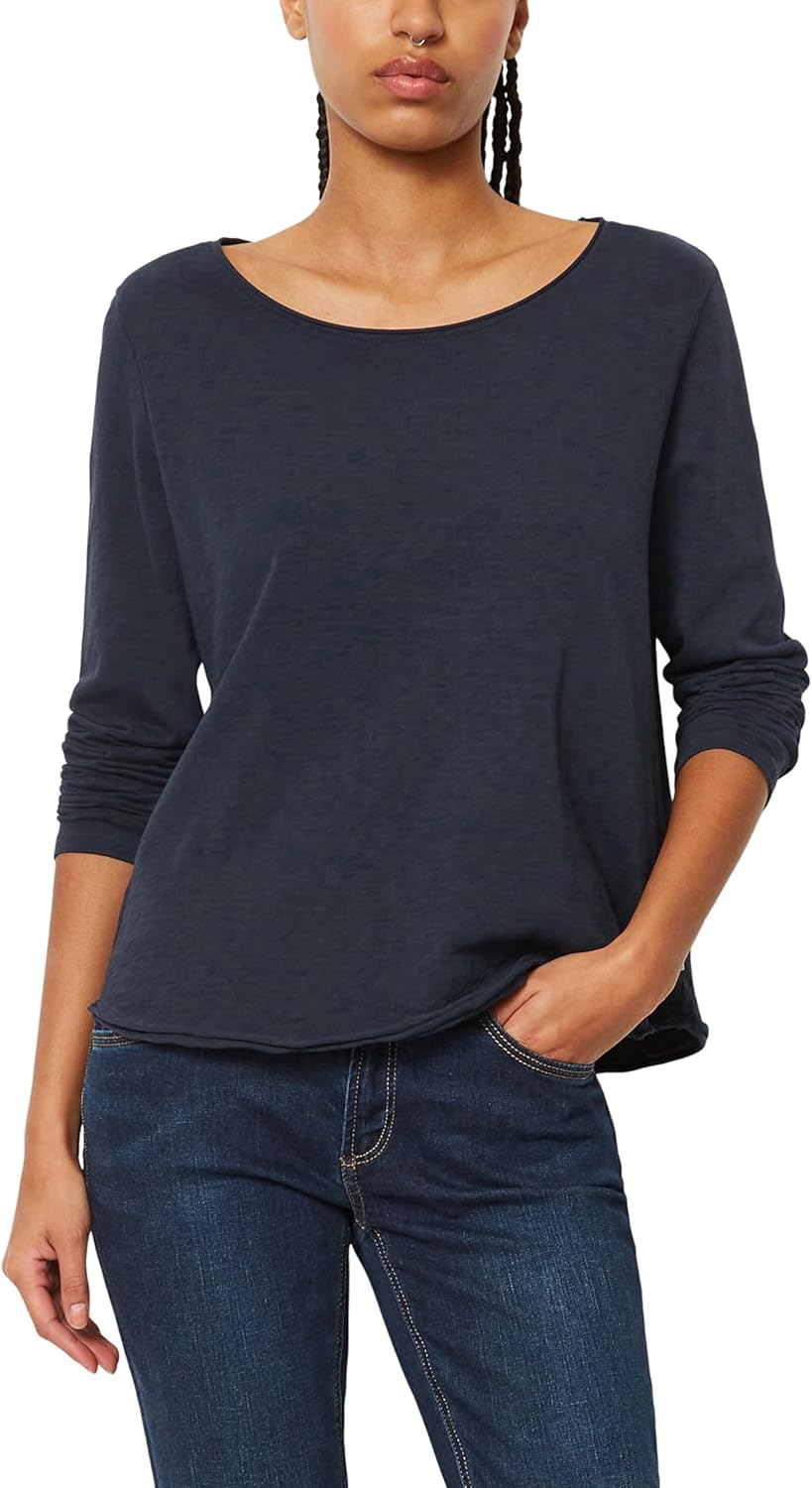 Thumbnail 5 de Marc O’Polo Damen Langarmshirt aus Bio-Baumwolle mit Logo – klassisches Basic-Top aus Bio-Baumwolle