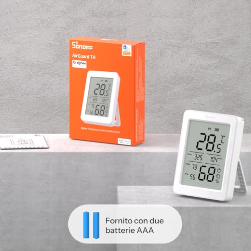 Thumbnail 7 de SONOFF SNZB-02DR2 AirGuard TH: sensore Zigbee per temperatura e umidità con display LCD da 3,6