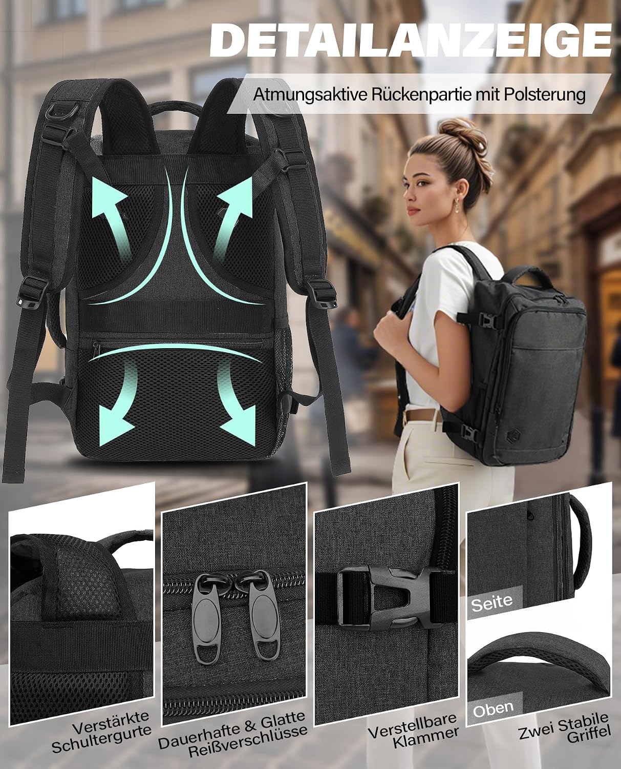 Thumbnail 4 de VANKEV Laptop-Rucksack 45x36x20 cm