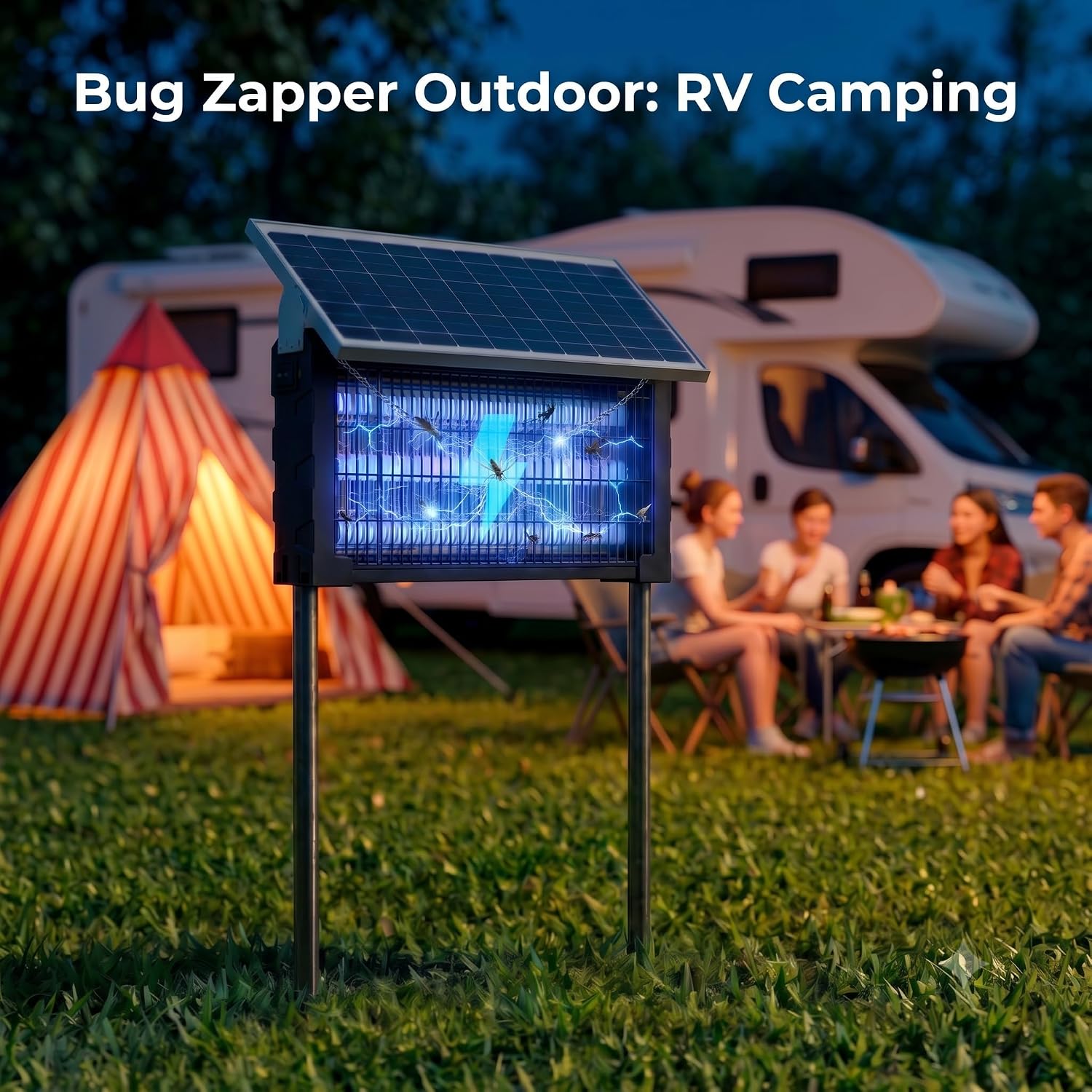 Thumbnail 6 de WingRepel Solar Bug Zapper Outdoor: 3000V Cordless Mosquito Trap for Patio, Garden and Camping