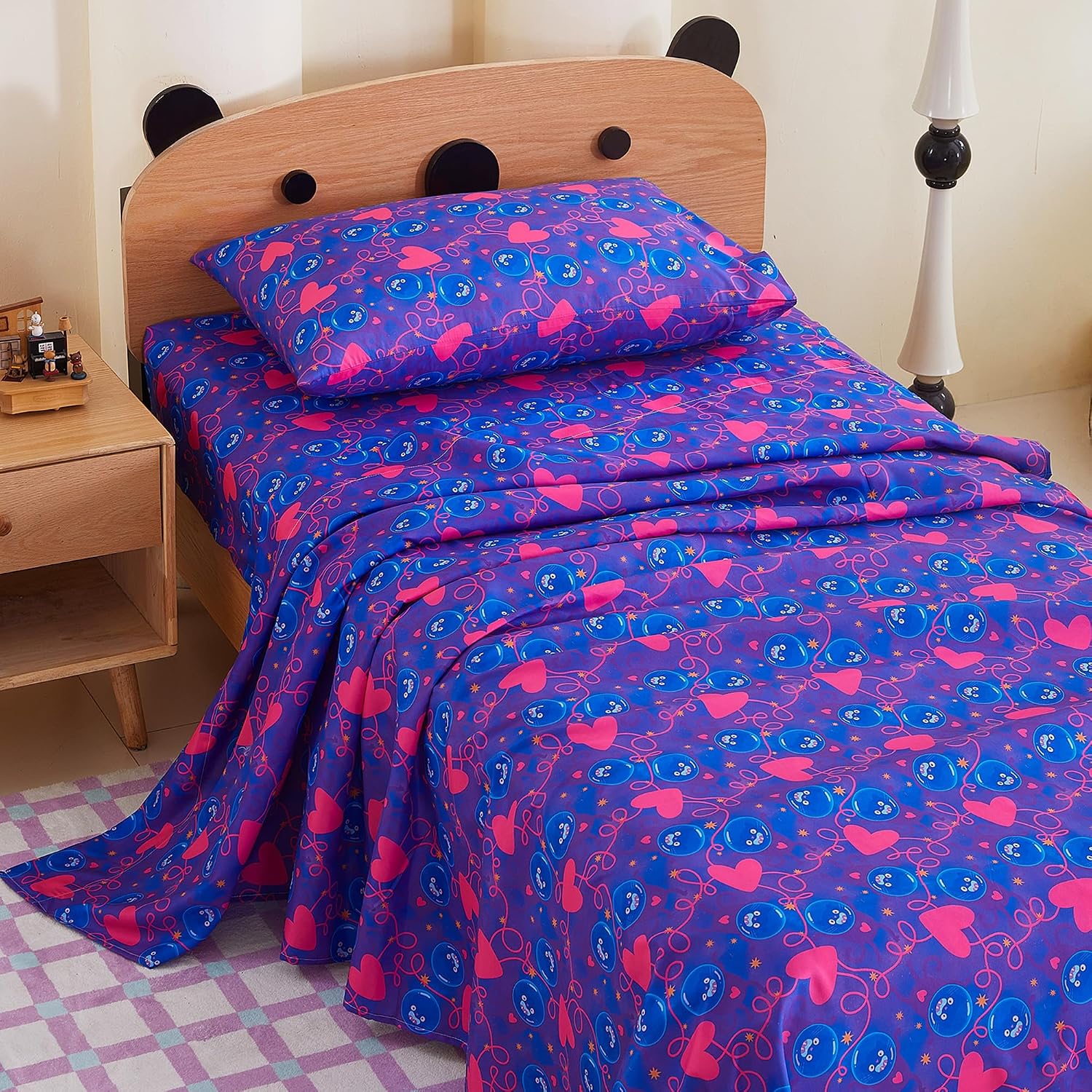 Detalle de Viviland VLKDSHT-PCL-F Full Sheet Set, Purple Heart Cat Microfiber