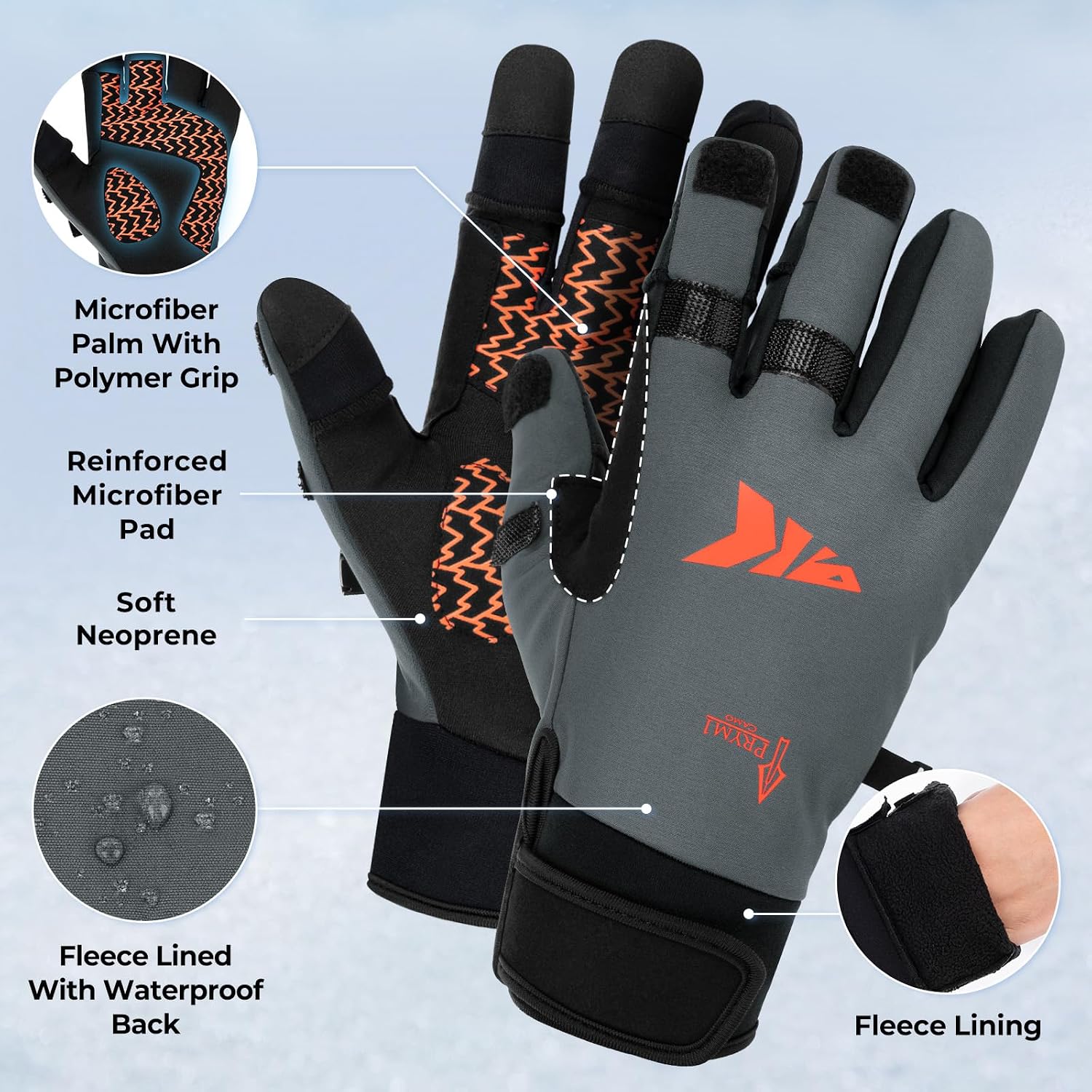 Detalle de KastKing Mountain Mist Winter Fishing Gloves 🎣