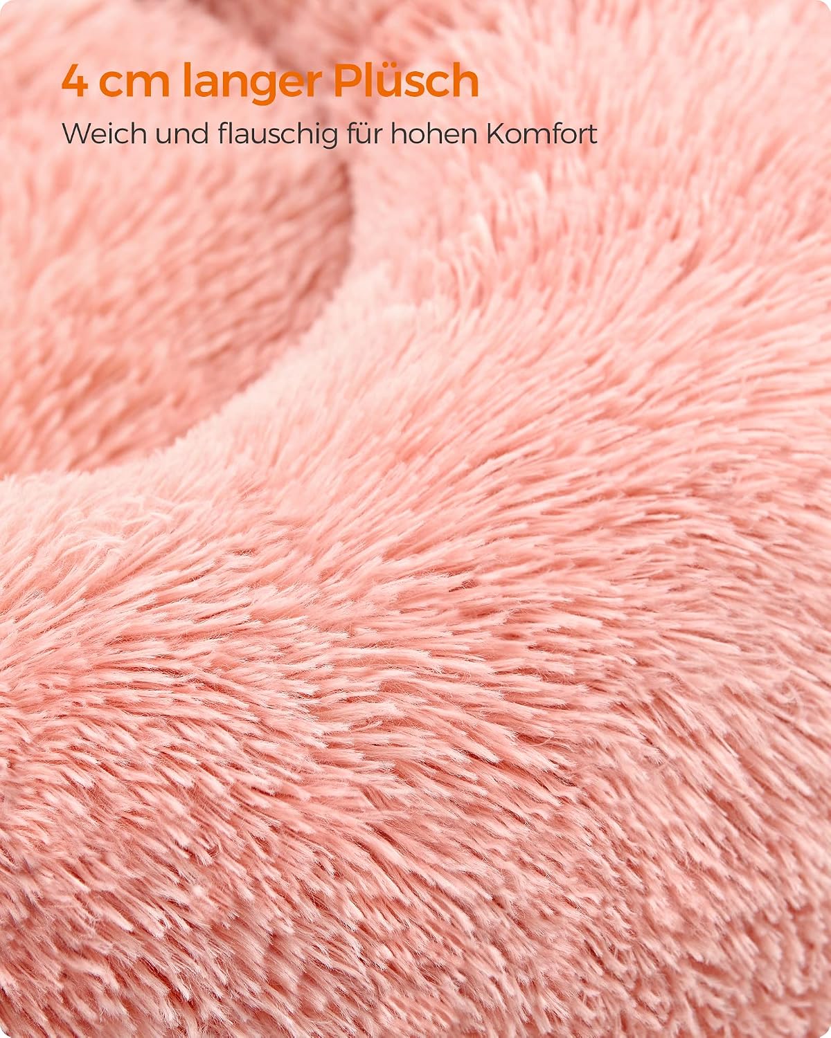 Detalle de Feandrea Donut-Hundebett flauschig pink, 60 cm Durchmesser