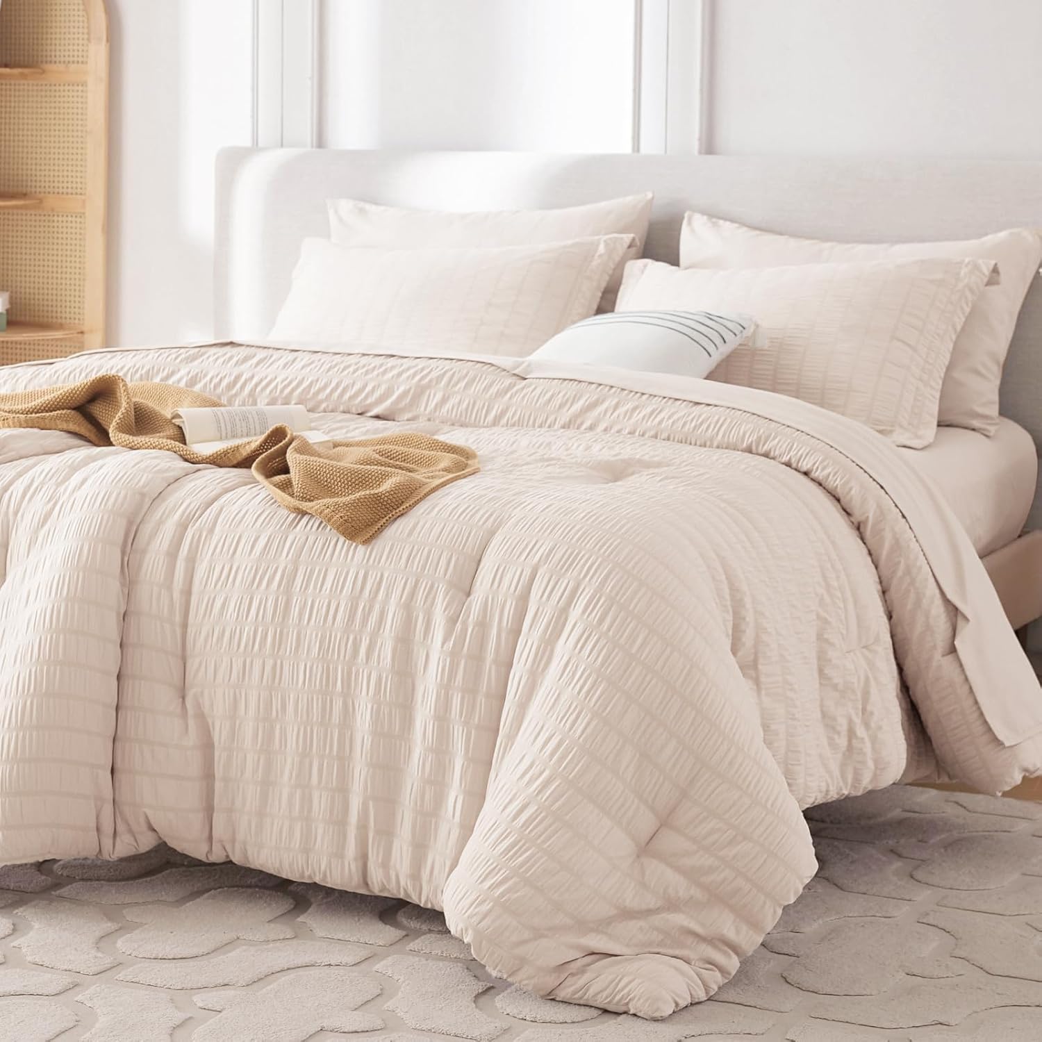 Detalle de MUXHOMO 7 Pieces Queen Comforter Set 88x88