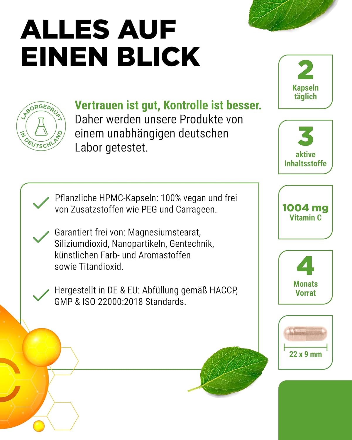 Detalle 2 de Vitamine C liposomale 1000 mg/jour Vitamine C premium 240 gélules