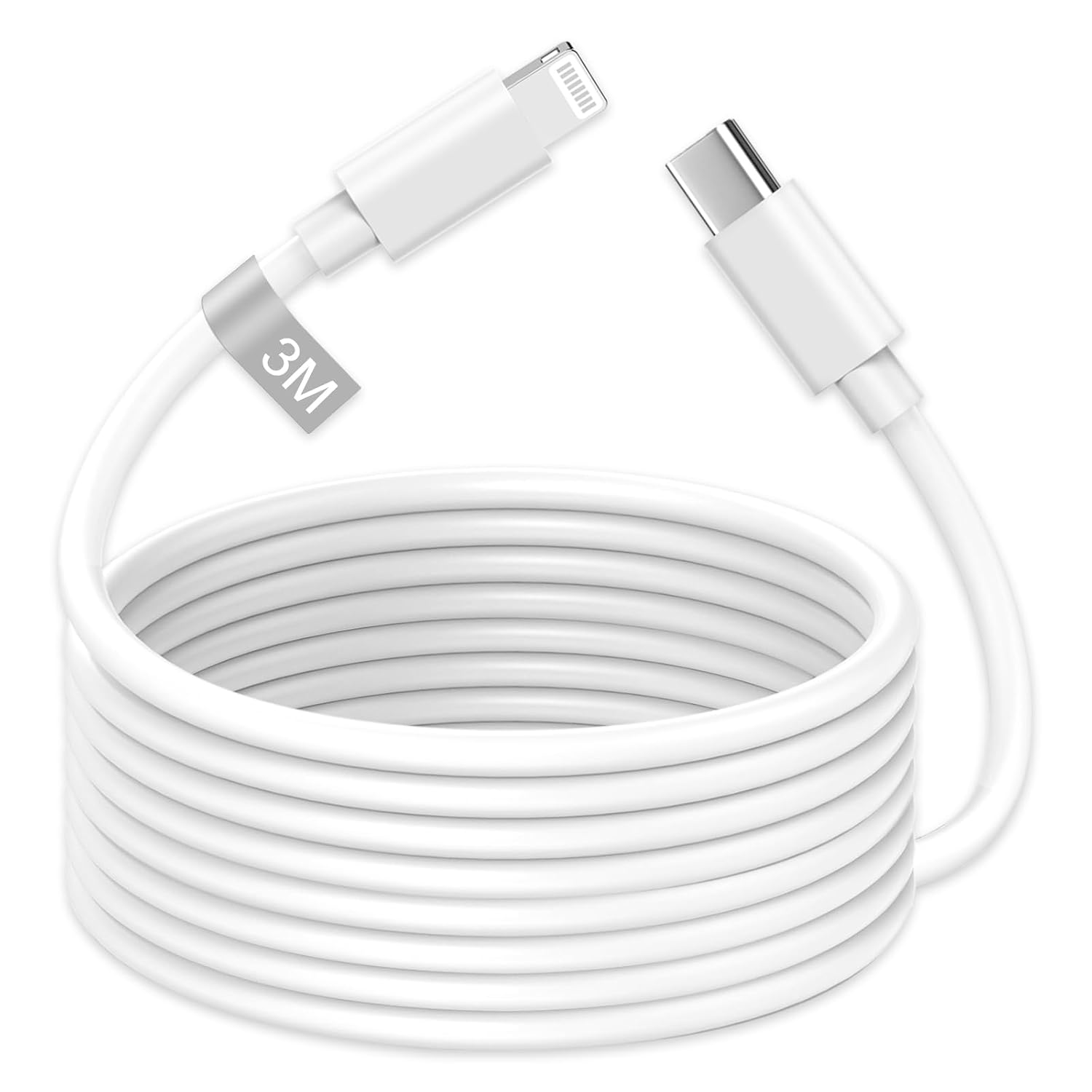 Cable iPhone 3m USB‑C vers Lightning certifié MFi – longueur idéale pour domicile et déplacement
