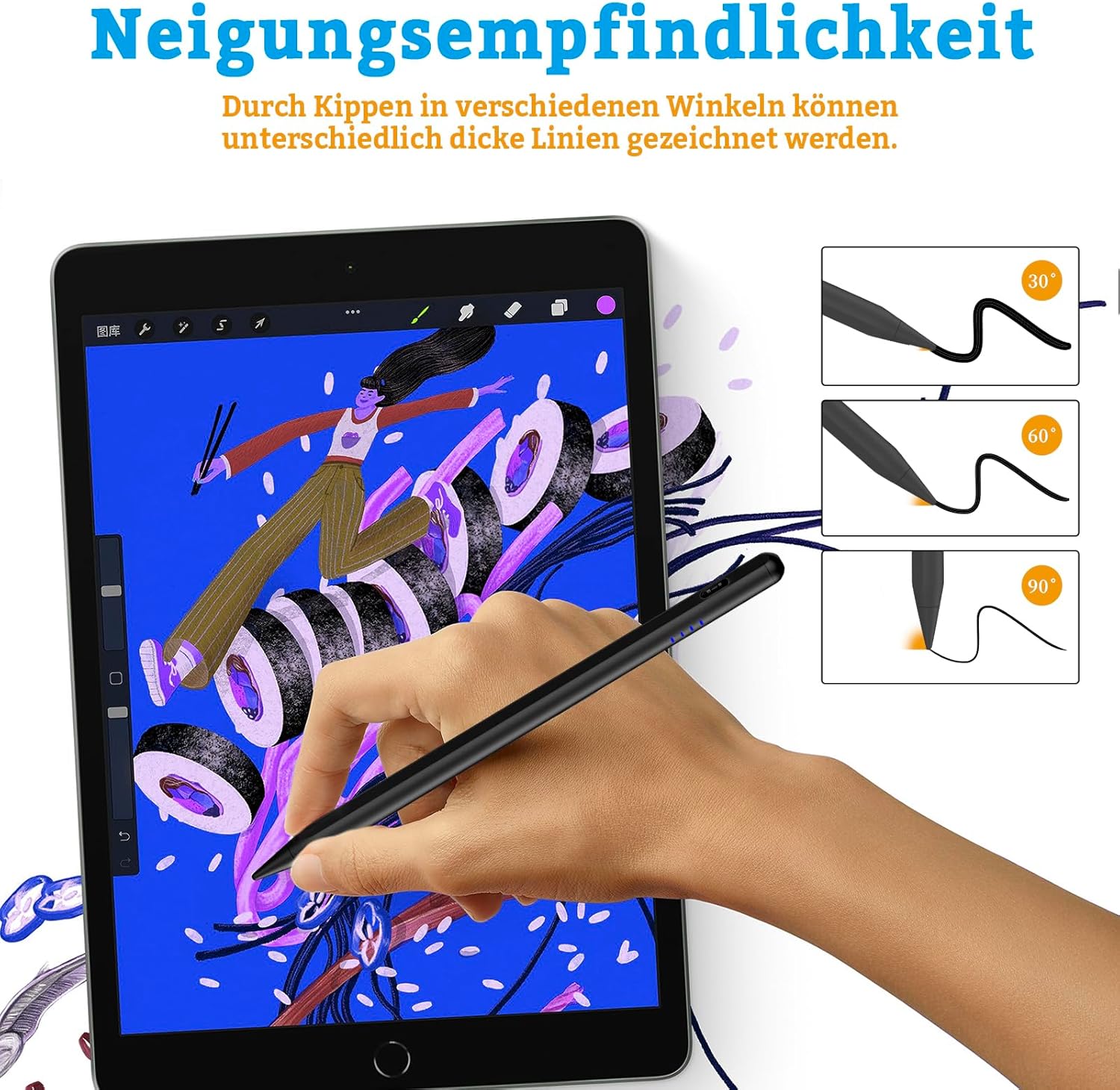 Thumbnail 6 de iPad Stift Pencil für iPad (2018–2026): Präzise Eingaben, magnetische Aufladung und Palm Rejection
