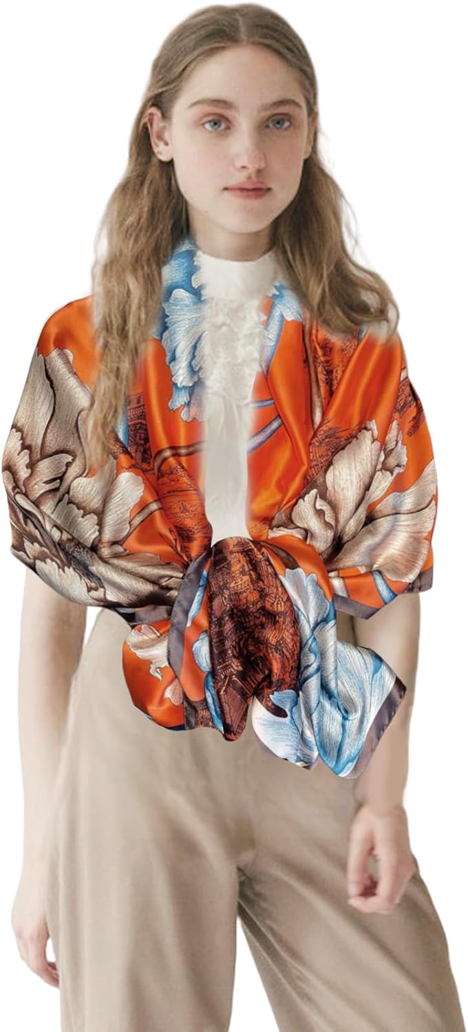 Thumbnail 1 de MAIRY Women’s satin lightweight oversized shawl & wrap scarf (180 x 85cm)