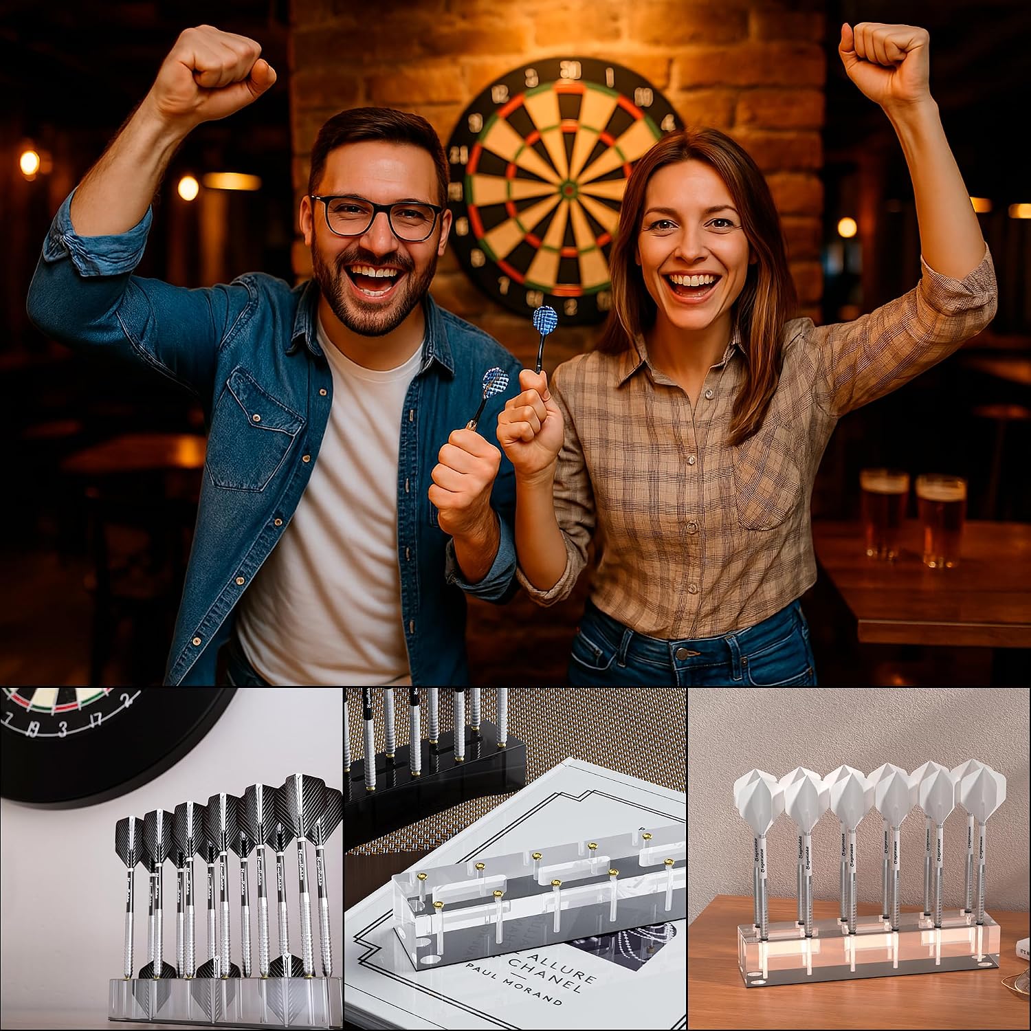 Thumbnail 6 de MageRabbit Dart Rack: Compact, Durable Dart Stand with Flight Storage for 12 Darts