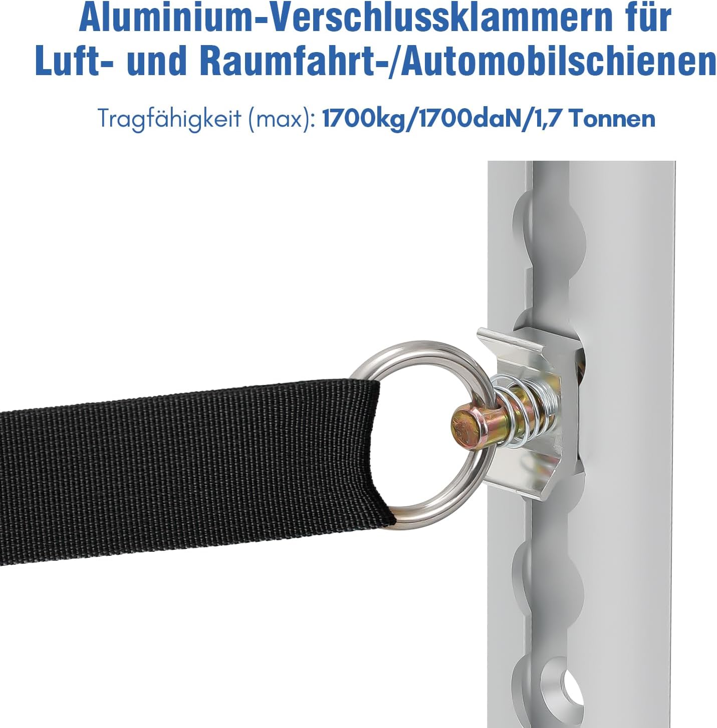 Thumbnail 3 de Ansobea Airlineschiene 4x1 m Aluminium – Zurrschienen-Set mit 10 Endkappen, 8 Montageringen (Für Wohnmobile und LKW)
