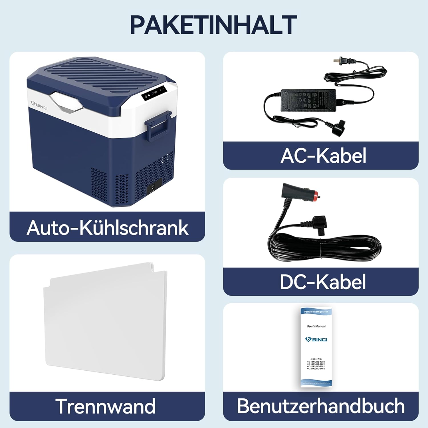 Thumbnail 6 de BINGI Kompressor Kühlbox 30 Liter – Tragbarer Auto-Kühlschrank 12/24V DC & 230V AC