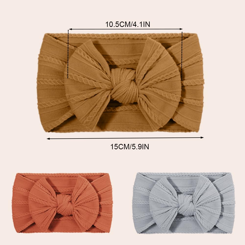 Detalle de DiULi Baby Stirnbänder (10 Stück) – Turban-Stirnband mit Schleifen-Design für Neugeborene & Kleinkinder