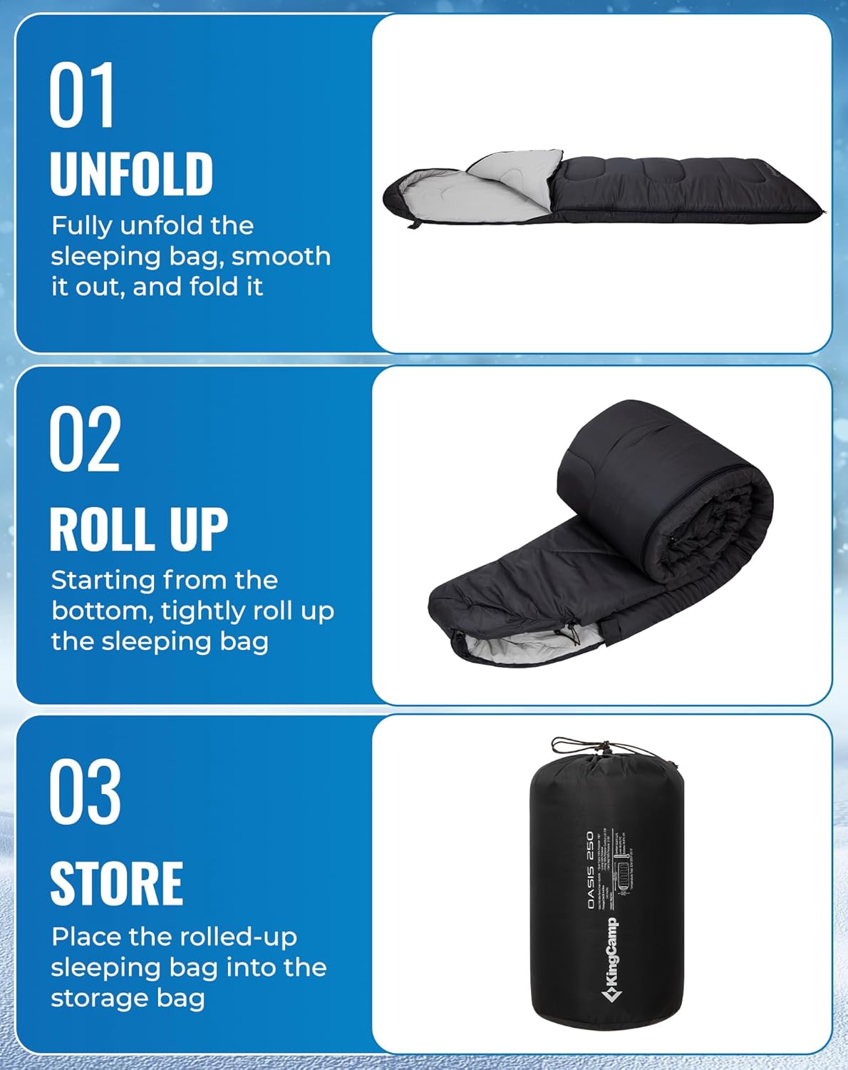 Thumbnail 6 de KingCamp Oasis 3–4 Season Waterproof Sleeping Bag (Left-Right Connectable) for Kids & Adults