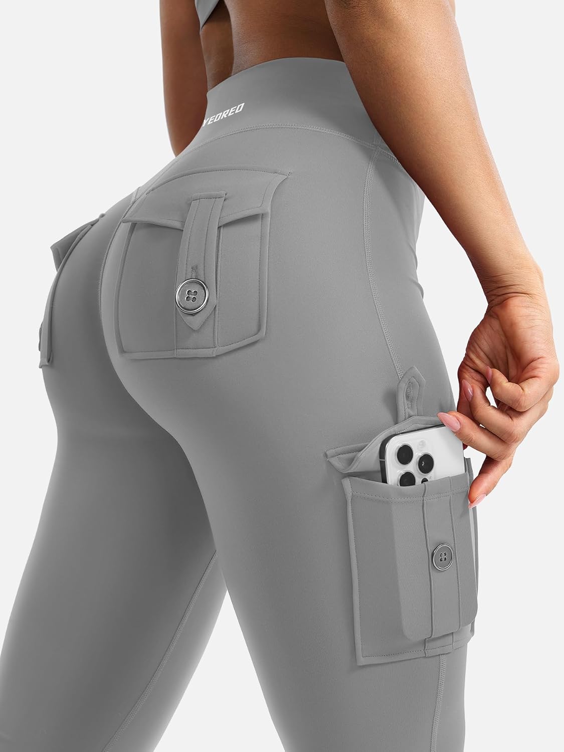 Detalle 2 de YEOREO CoreFlex Damen Flare leggings – 4 Taschen, High Waist, Scrunch Butt, Unsichtbar & Lästig bequem