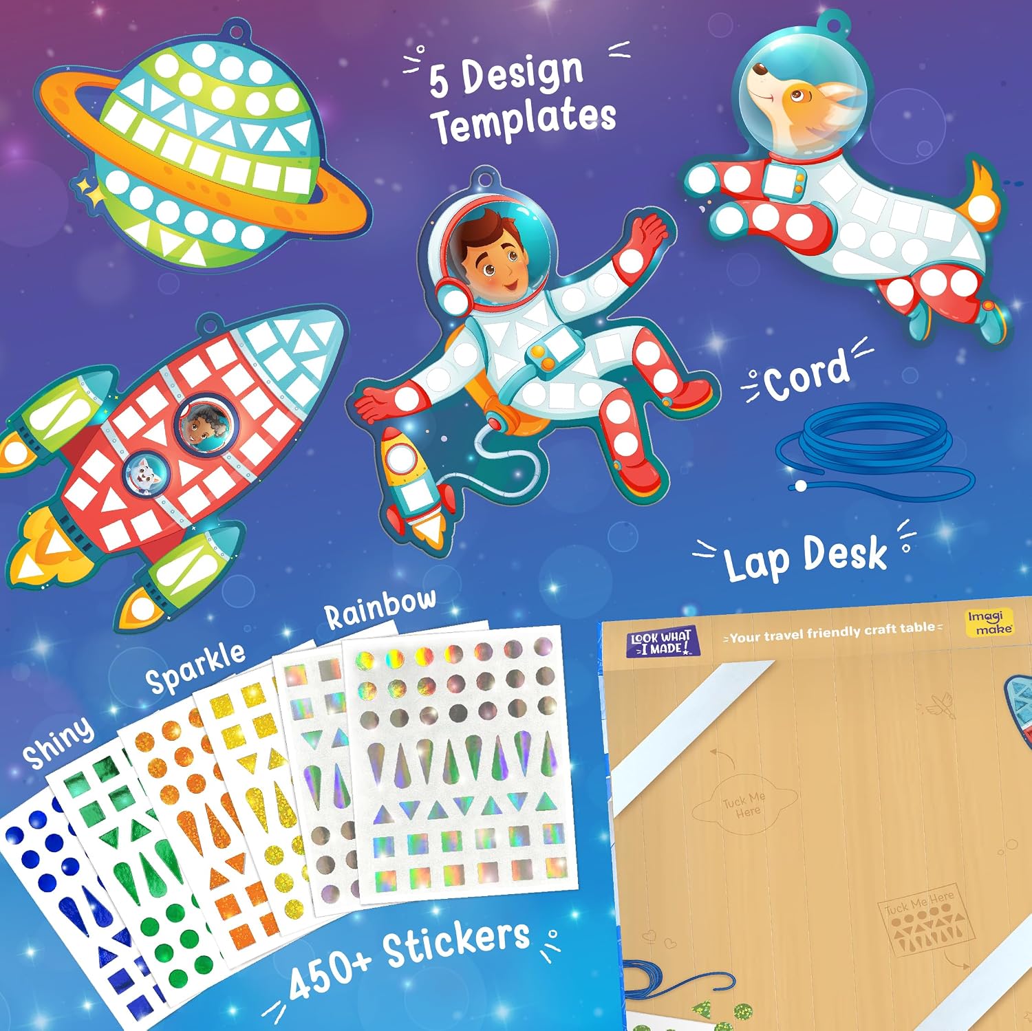 Detalle de Imagimake Space Mosaic Craft Kit with 5 Templates