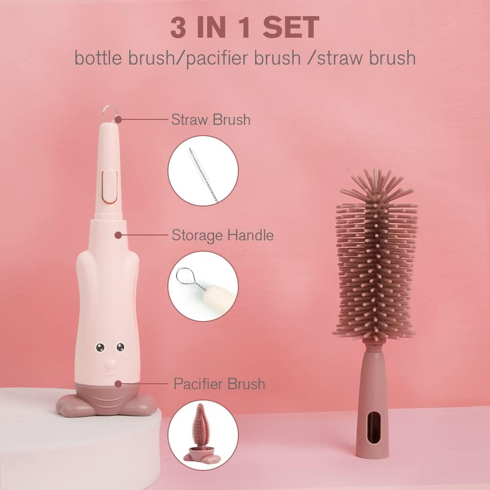 Detalle de Vicloon Spazzola 3-in-1 per Biberon: pulizia efficace di ciuccio, cannucce e tetti in silicone