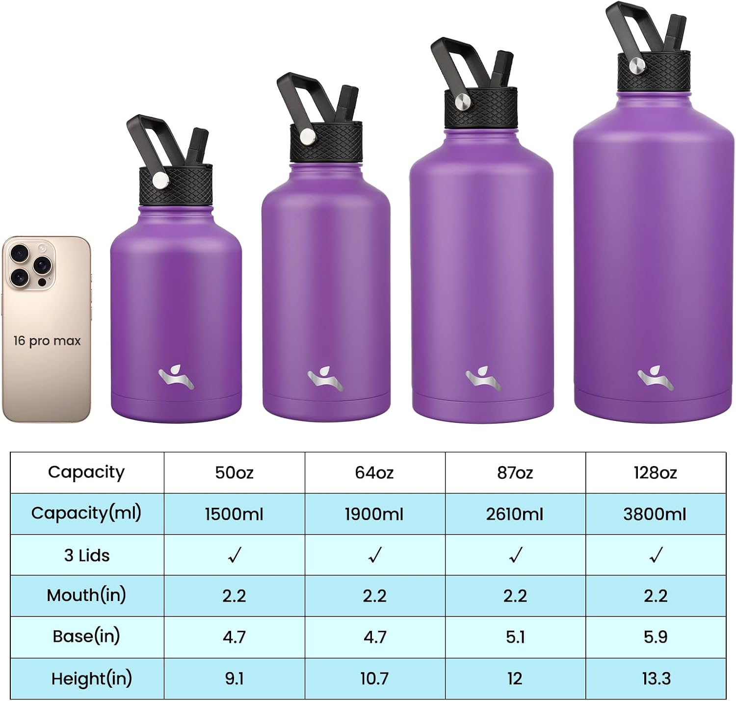 Detalle 2 de Konokyo insulated water jug 64 oz
