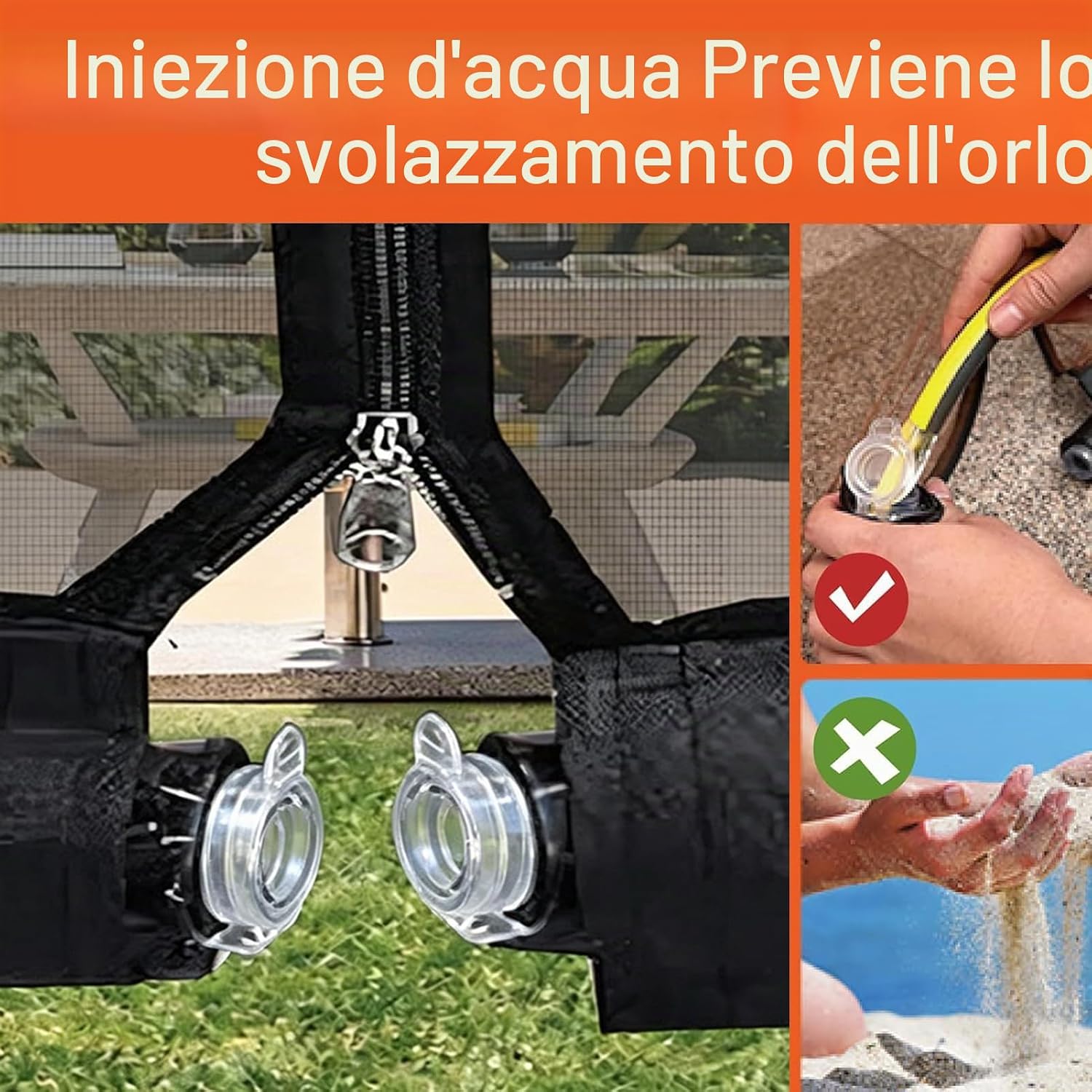 Detalle de Zanzariera per gazebo 3x3 m – rete esterna resistente e stabile, nero